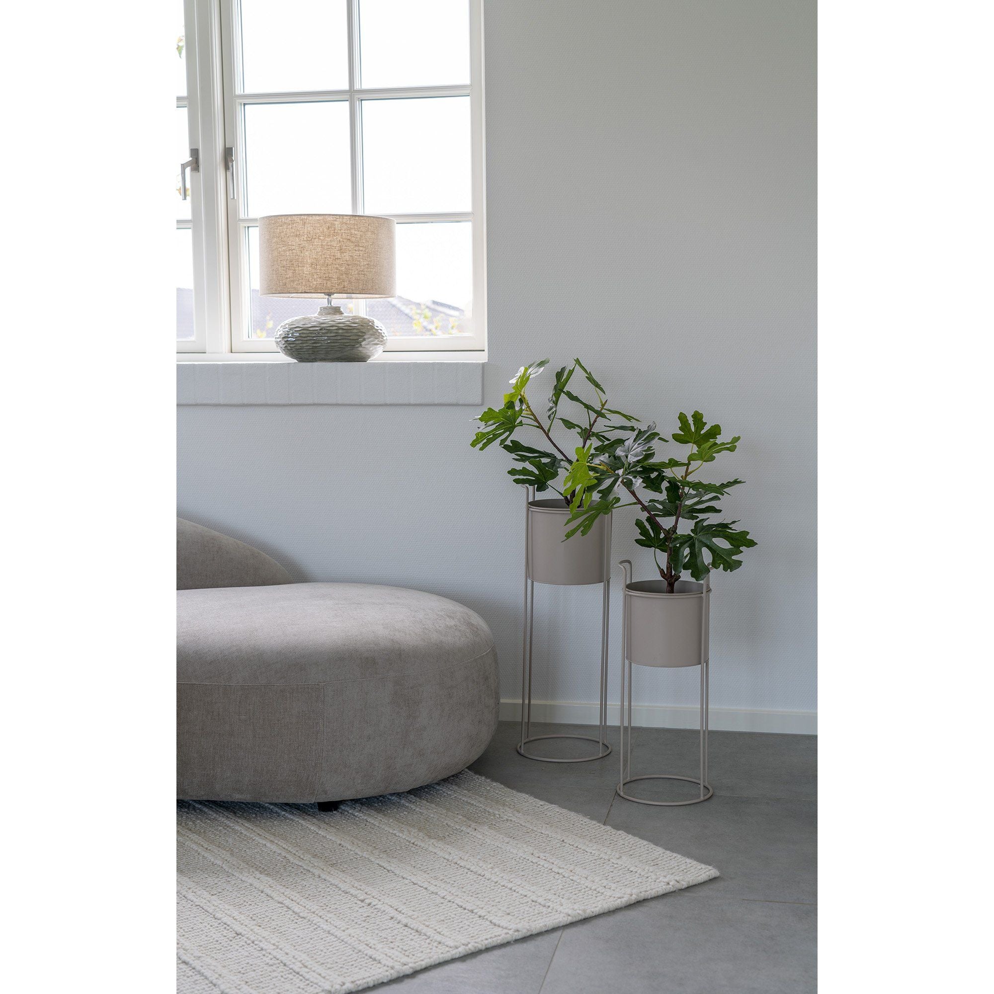 House Nordic Rabo Flowerpot, Steel, Sand, Set Of 2