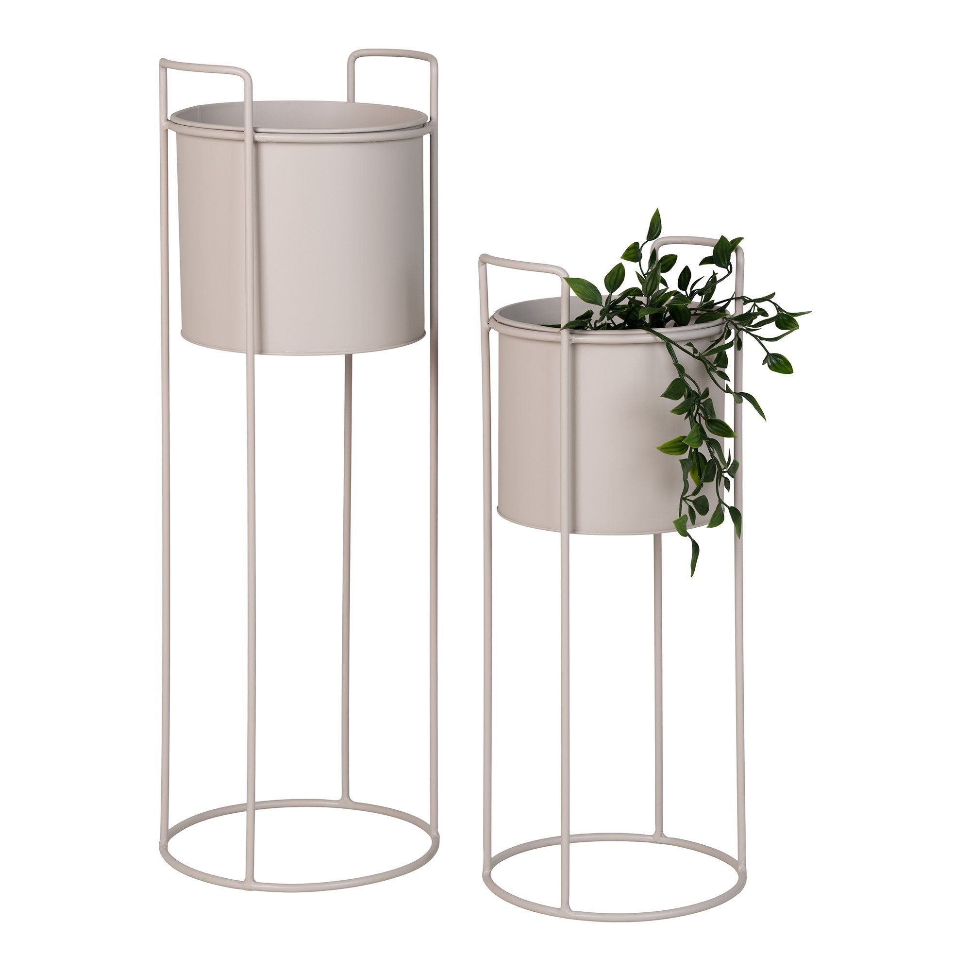House Nordic Rabo Flowerpot, Steel, Sand, Set Of 2