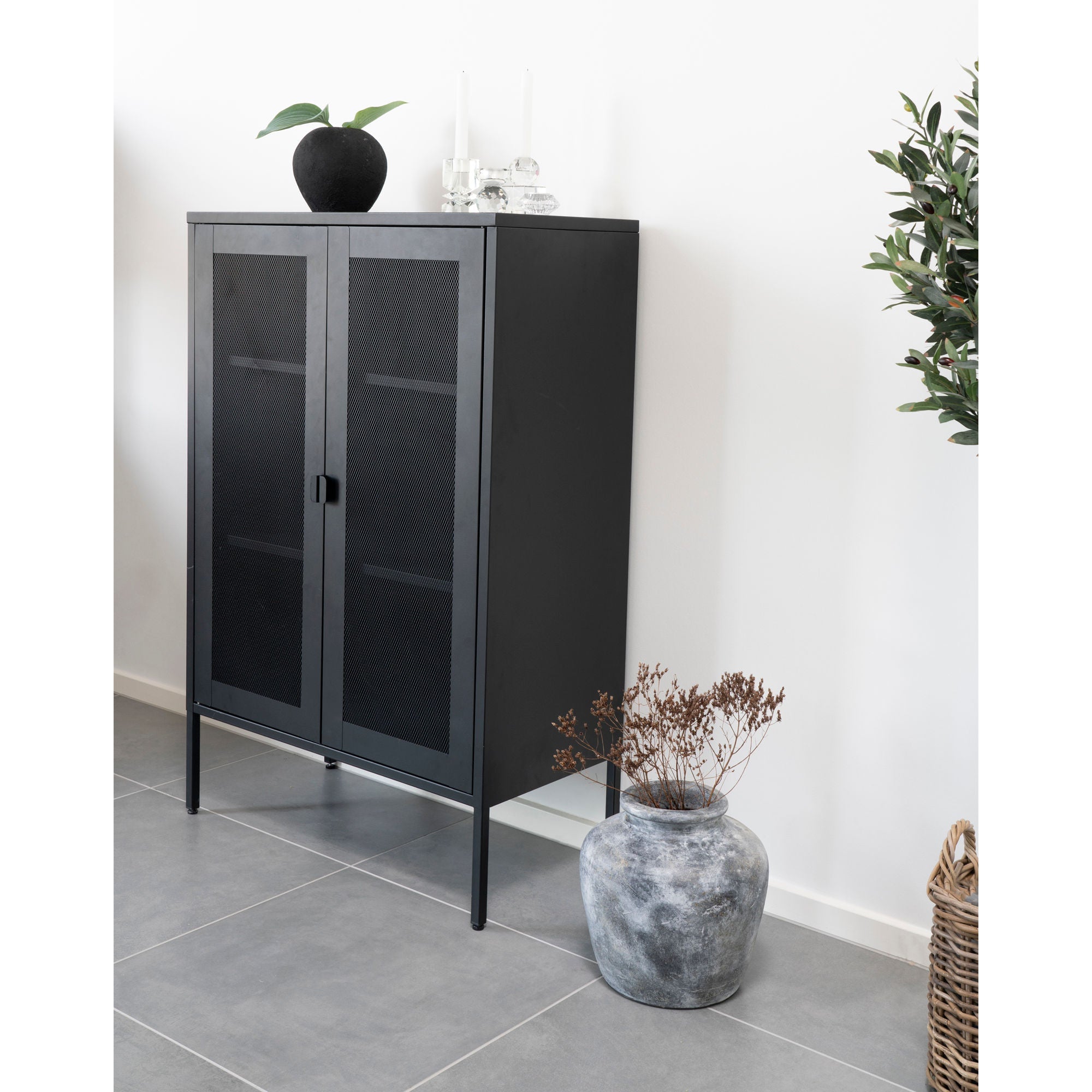 House Nordic Santo Decoration Vase, Antique Light Grey, ø30x30 Cm
