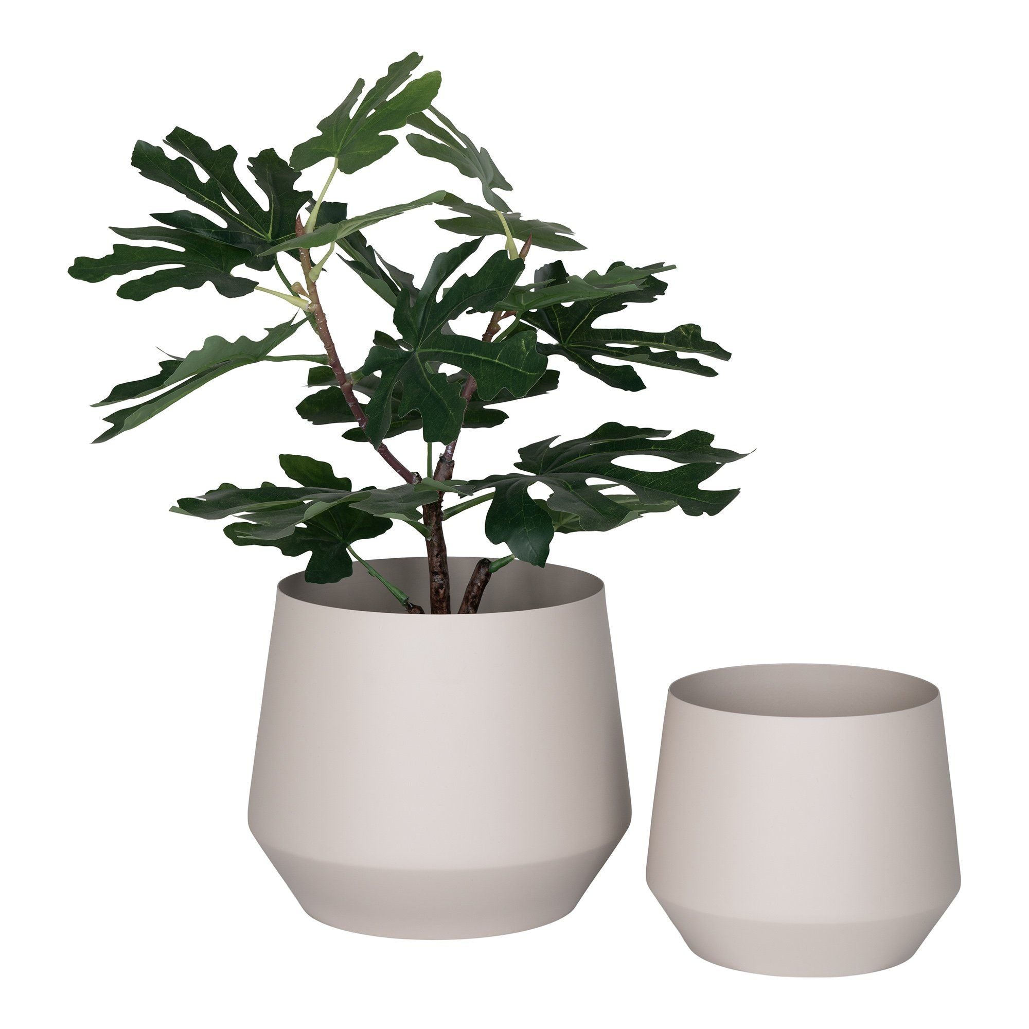 House Nordic Trofa Flowerpot, Steel, Sand, Set Of 2