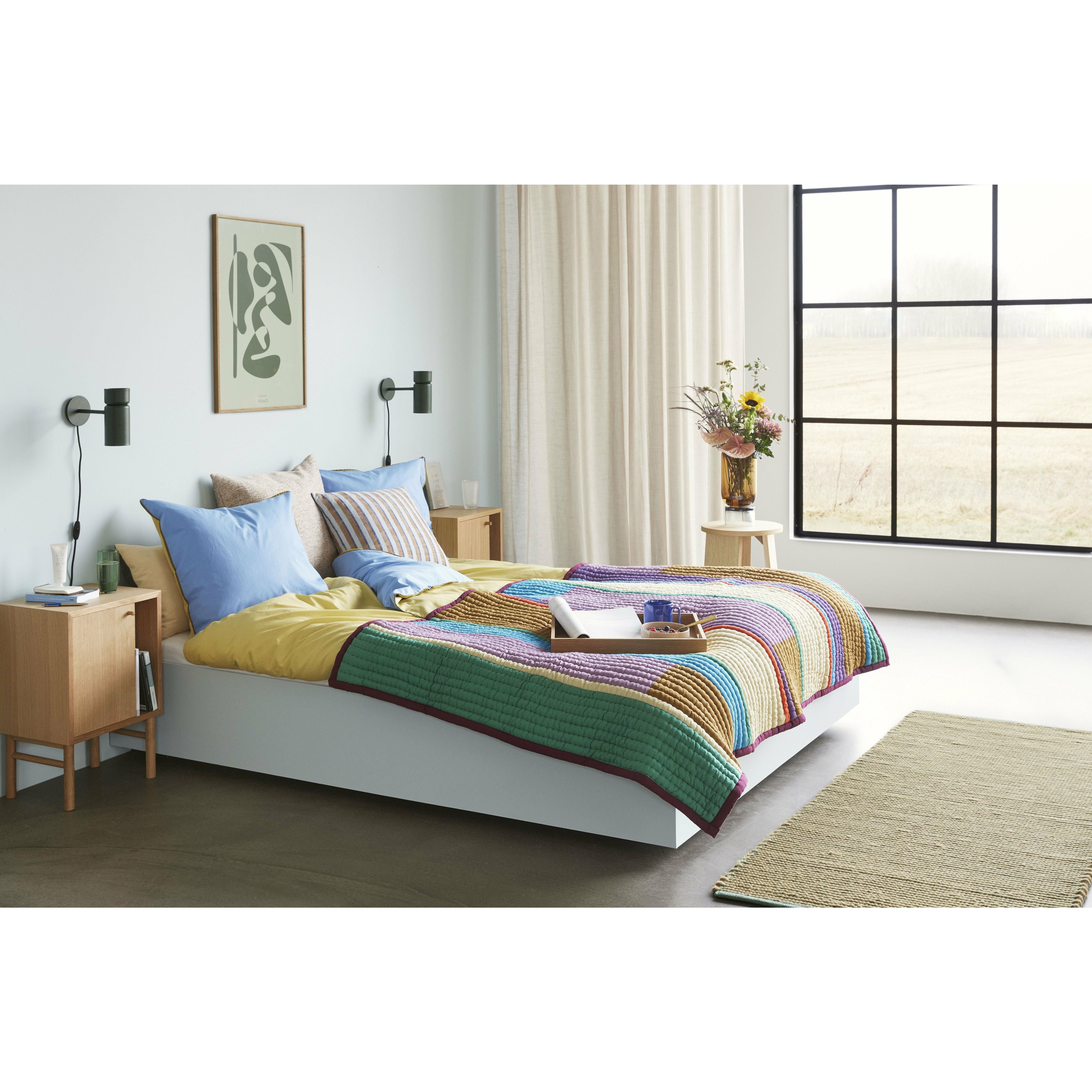 [product_category]-Hübsch Aki Bed Linen 60/200, Blue/Yellow-Hübsch-5712772114797-61405-HUB-5