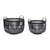 Hübsch Alchemy Basket Rattan Black Set Of 2