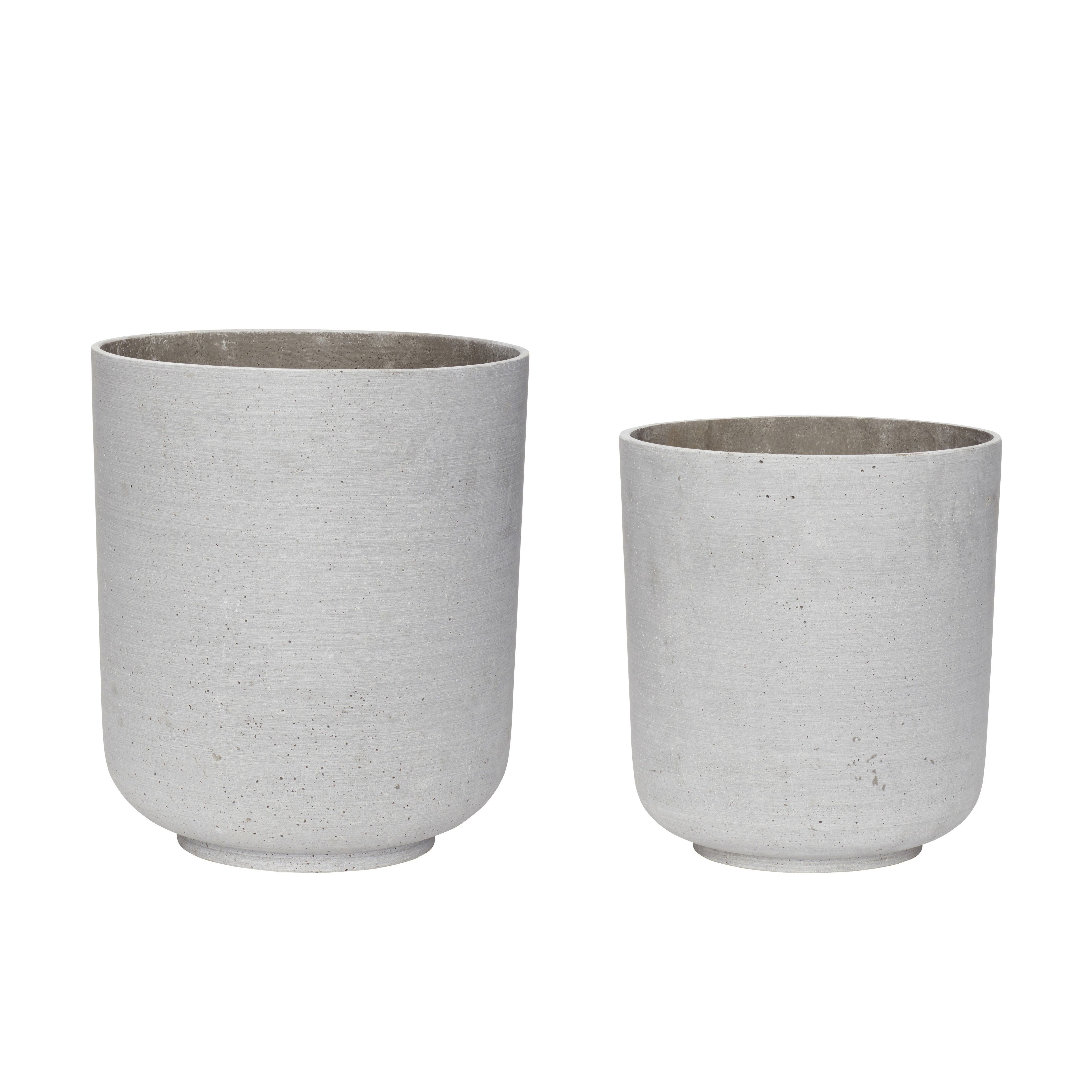 [product_category]-Hübsch Among Pots Set Of 2, Light Grey-Hübsch-5712772070208-900904-HUB-1