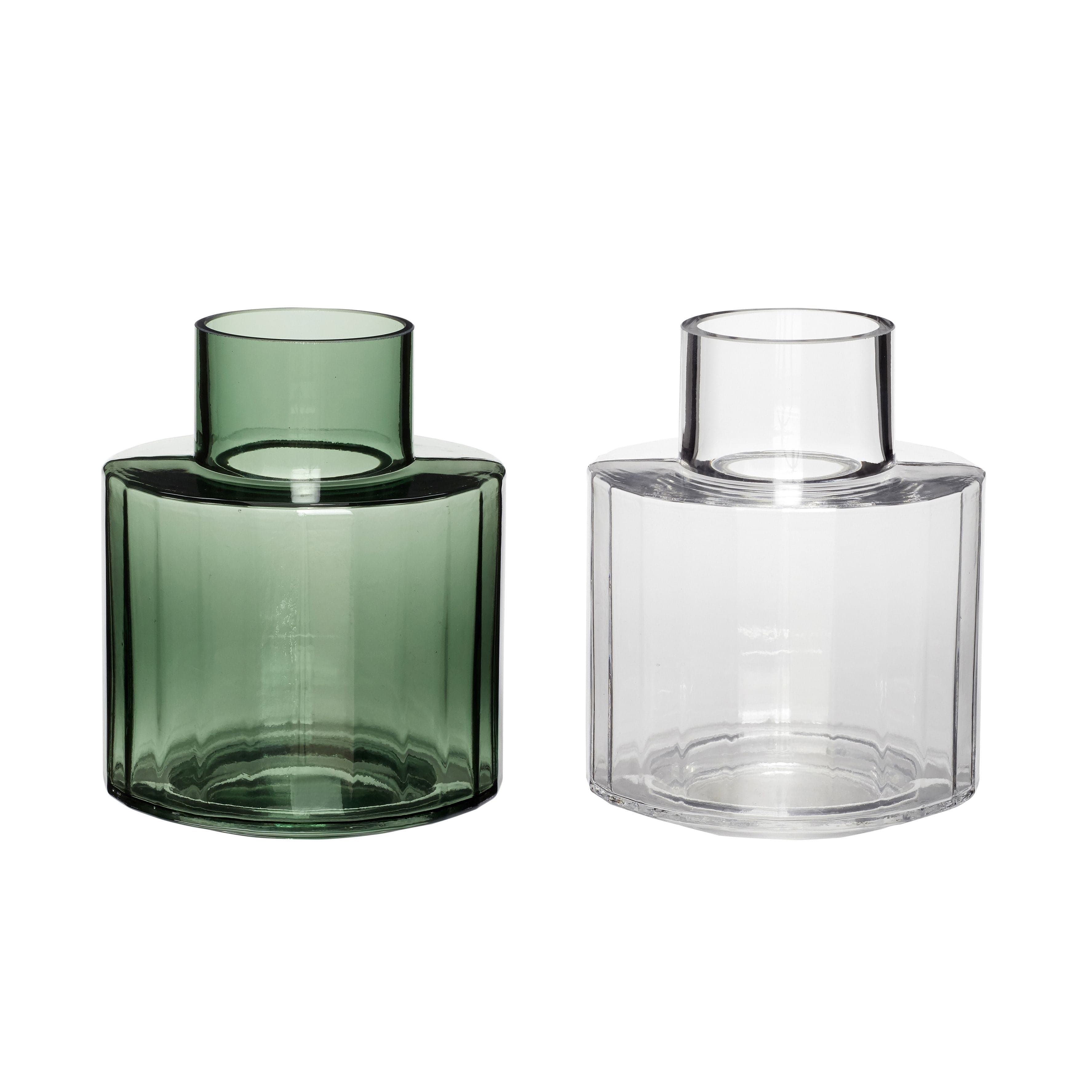 [product_category]-Hübsch Aster Vase Glass Green/Clear S/2-Hübsch-5712772101384-481203-HUB-1