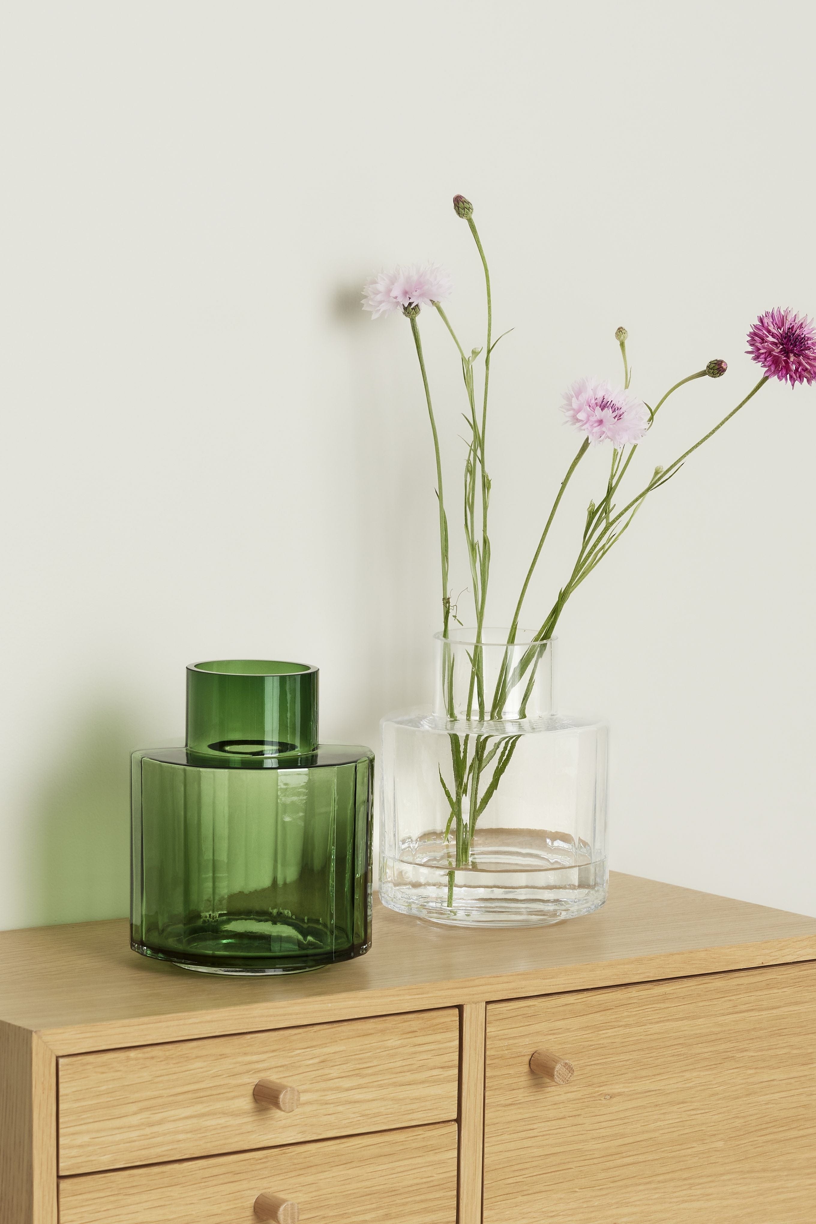 [product_category]-Hübsch Aster Vase Glass Green/Clear S/2-Hübsch-5712772101384-481203-HUB-2
