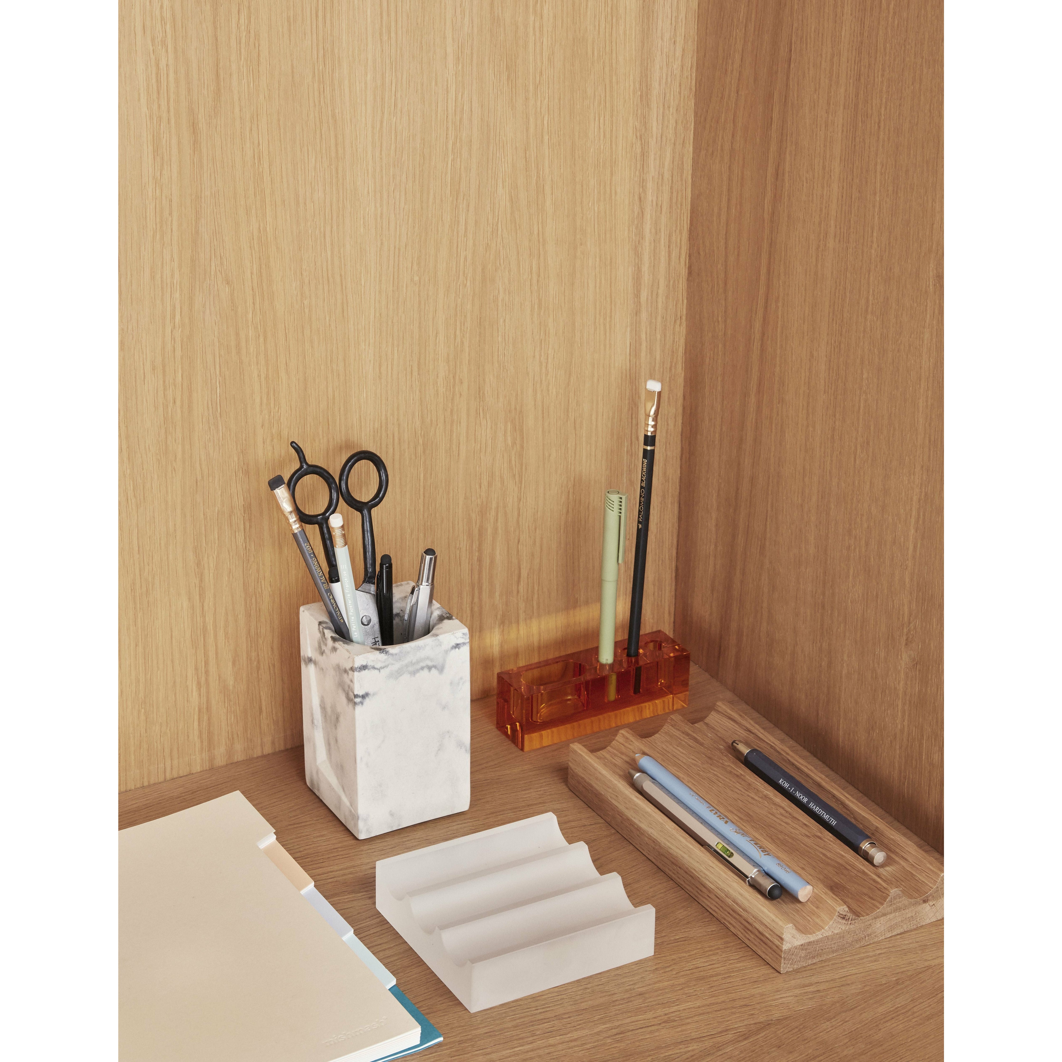 Hübsch Blok Desk Organizer Crystal Amber