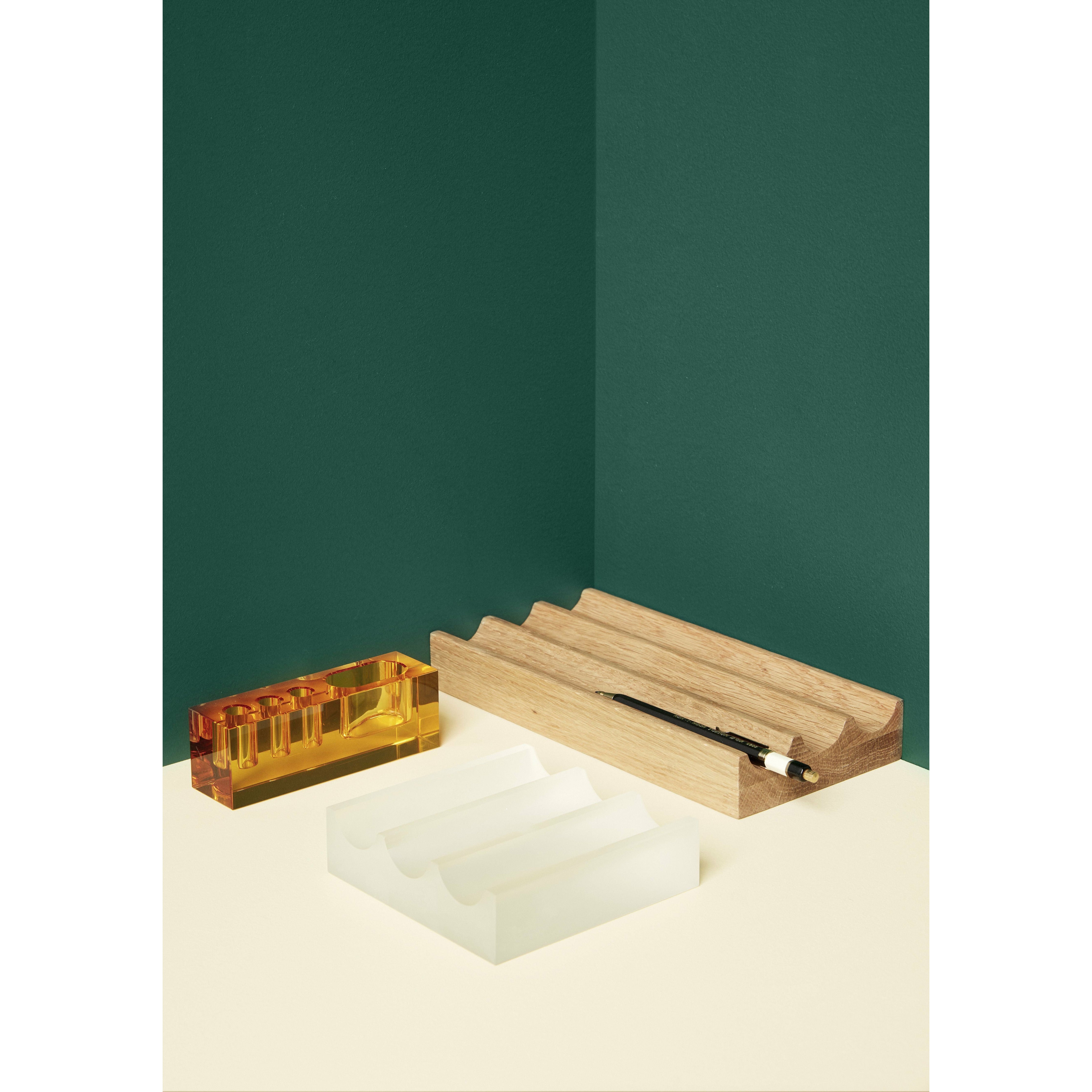 Hübsch Blok Desk Organizer Crystal Amber