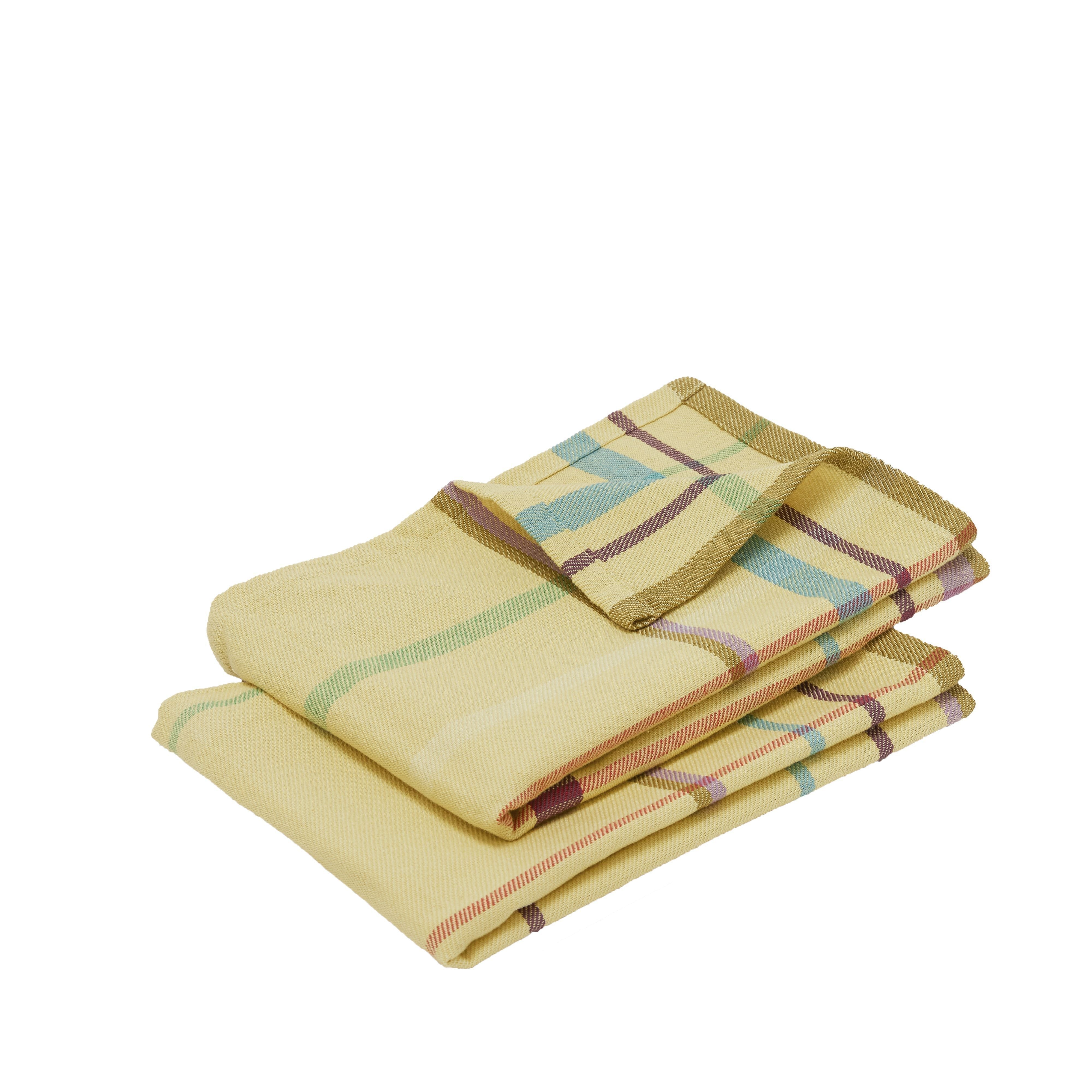 [product_category]-Hübsch Coffee Tea Towels (Set Of 2), Yellow-Hübsch-5712772116142-701408-HUB-1