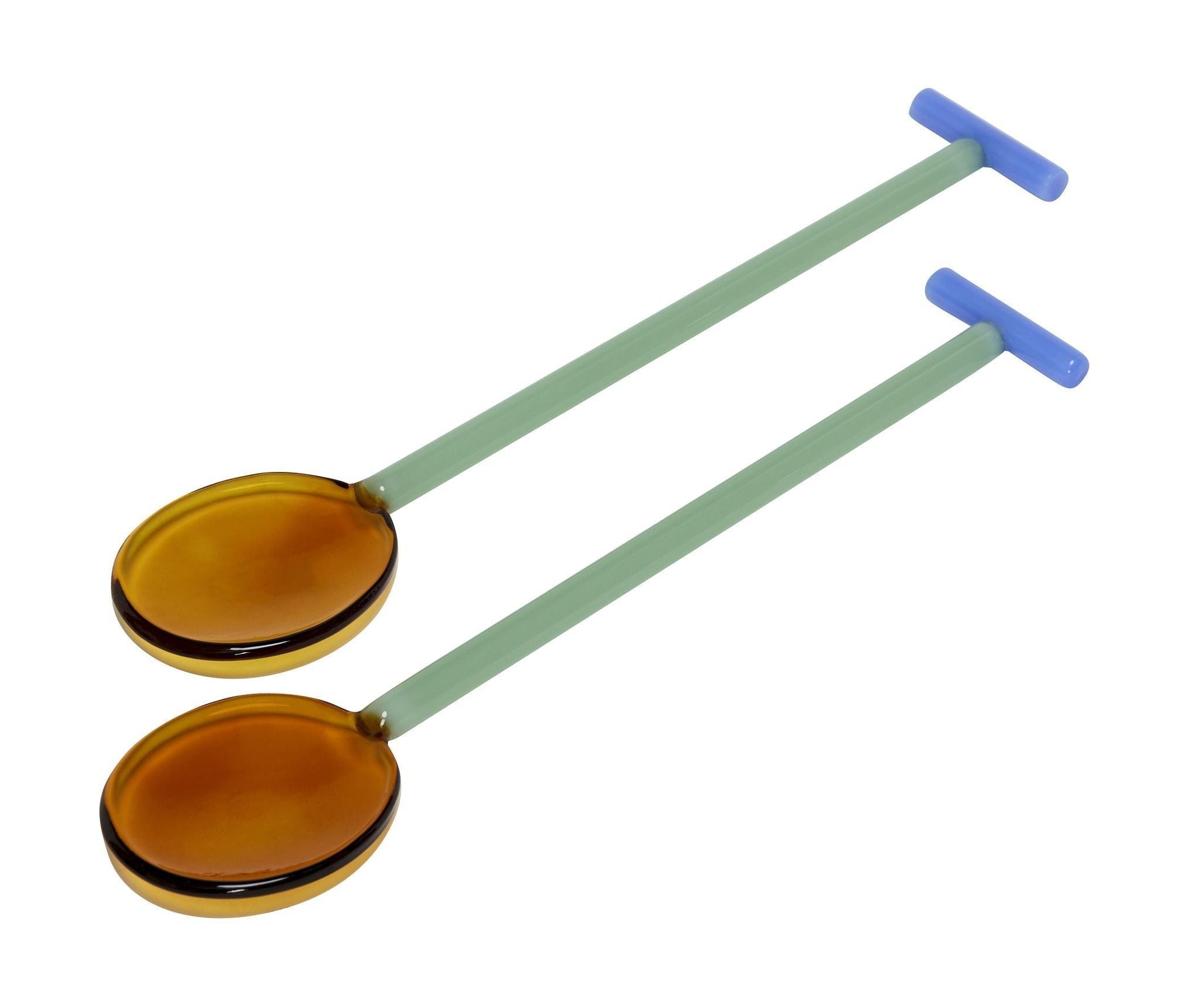 [product_category]-Hübsch Crave Salad Servers Set Of 2, Amber Color/Light Green/Blue-Hübsch-5712772128909-661703-HUB-1