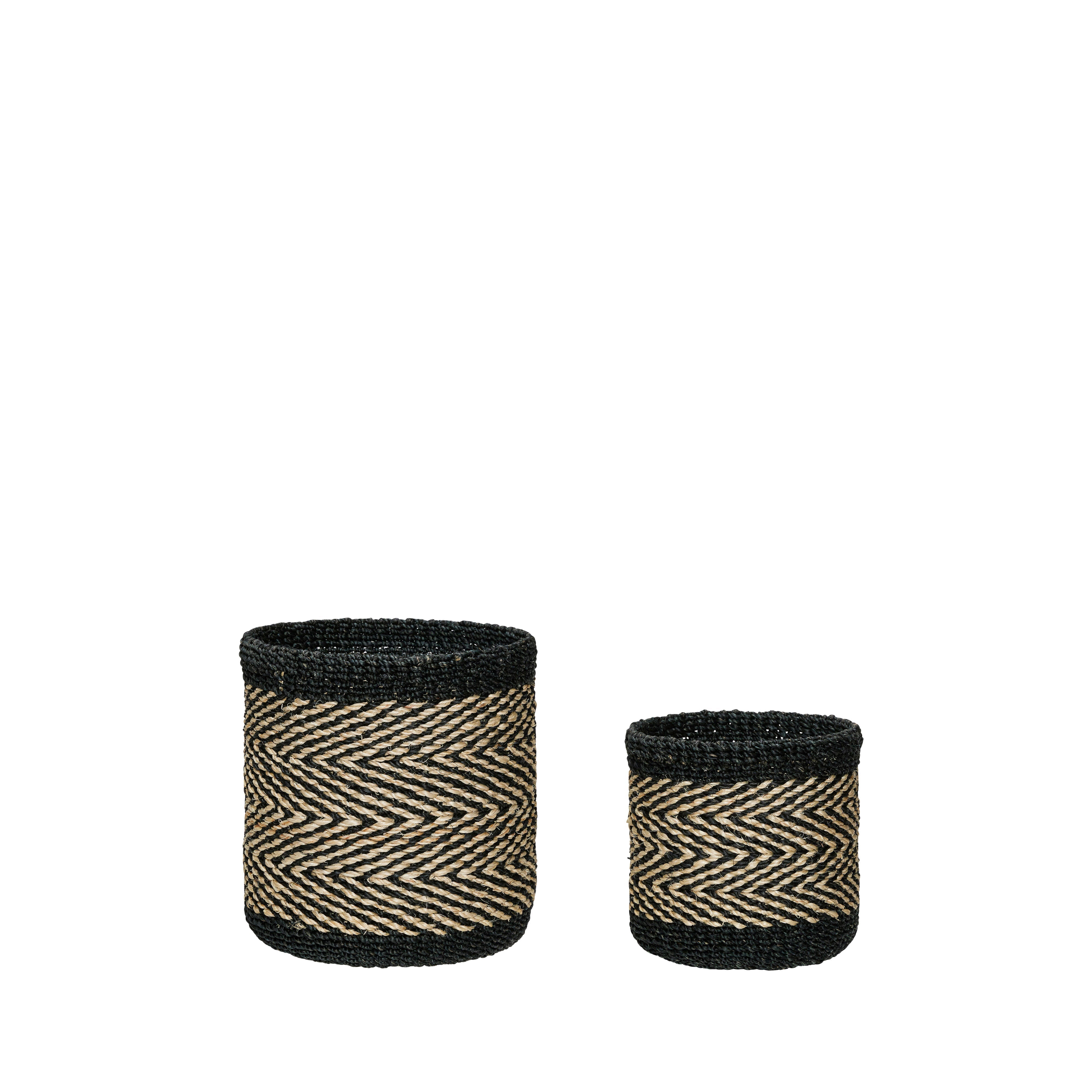 [product_category]-Hübsch Criss Cross Baskets Black/Natural (Set Of 2)-Hübsch-5712772123348-821506-HUB-1