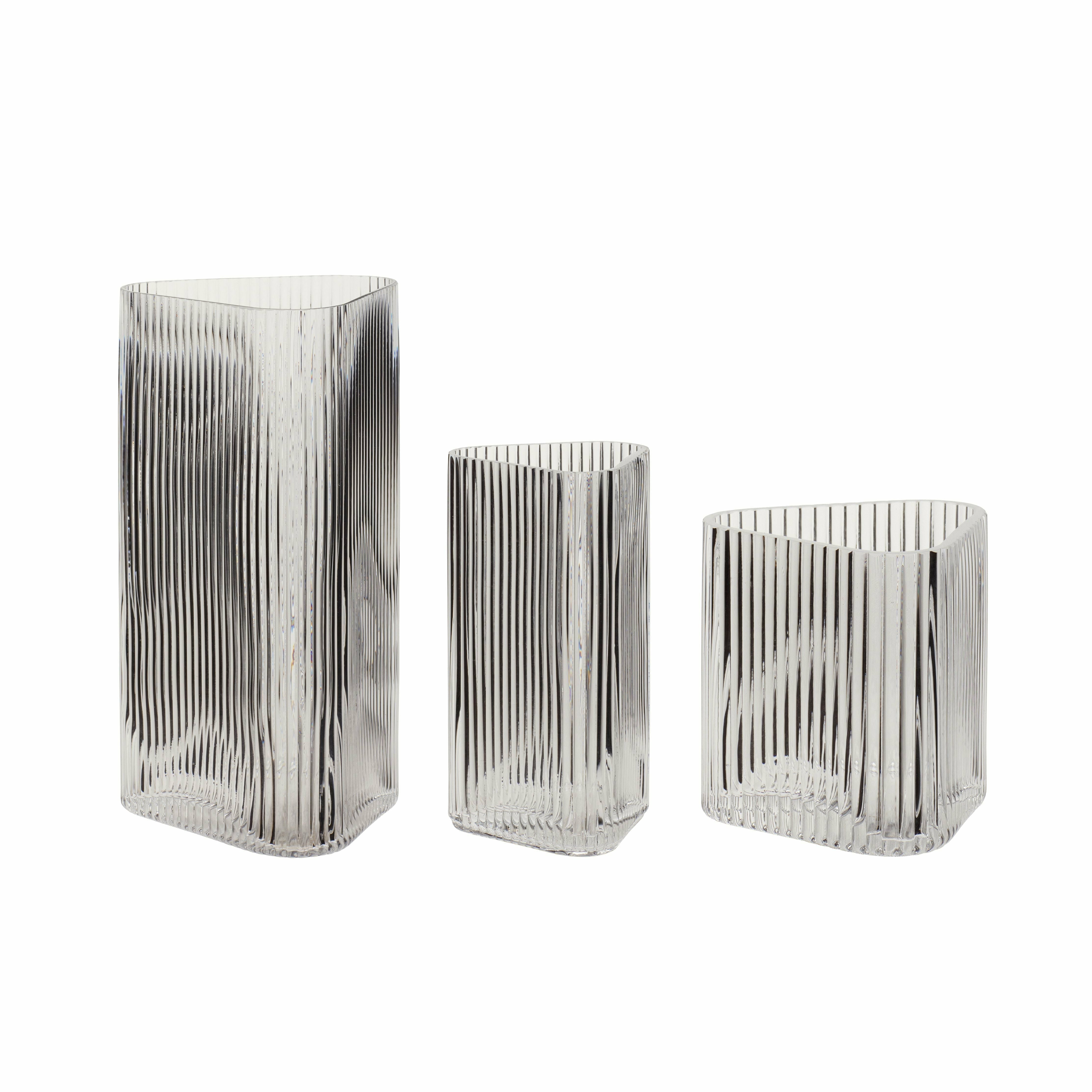 Hübsch Elementer vase glasklart sæt på 3