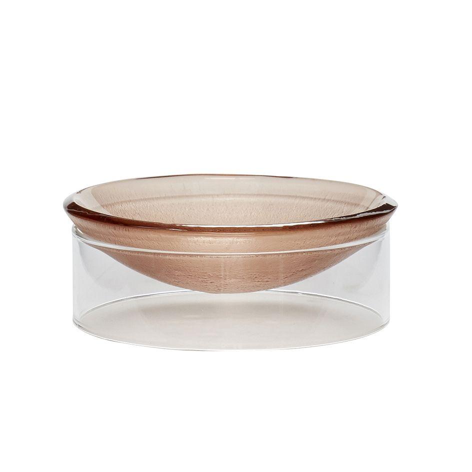 [product_category]-Hübsch Flow Bowl Glass Clear/Brown-Hübsch-5712772071854-661102-HUB-1