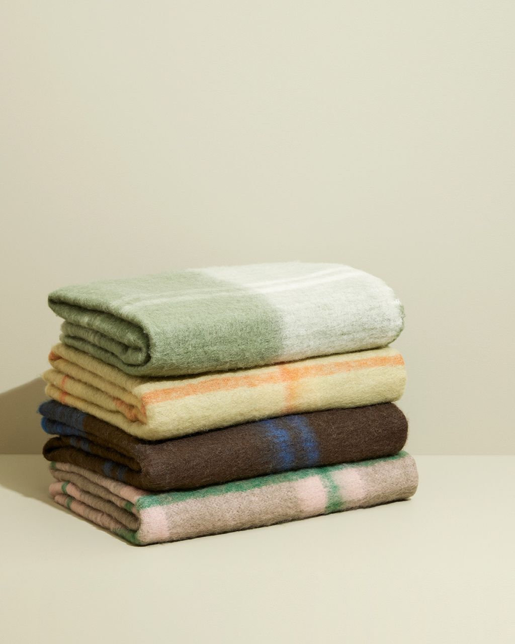 [product_category]-Hübsch Grid Throw, Light Green/Orange-Hübsch-5712772125113-371603-HUB-2