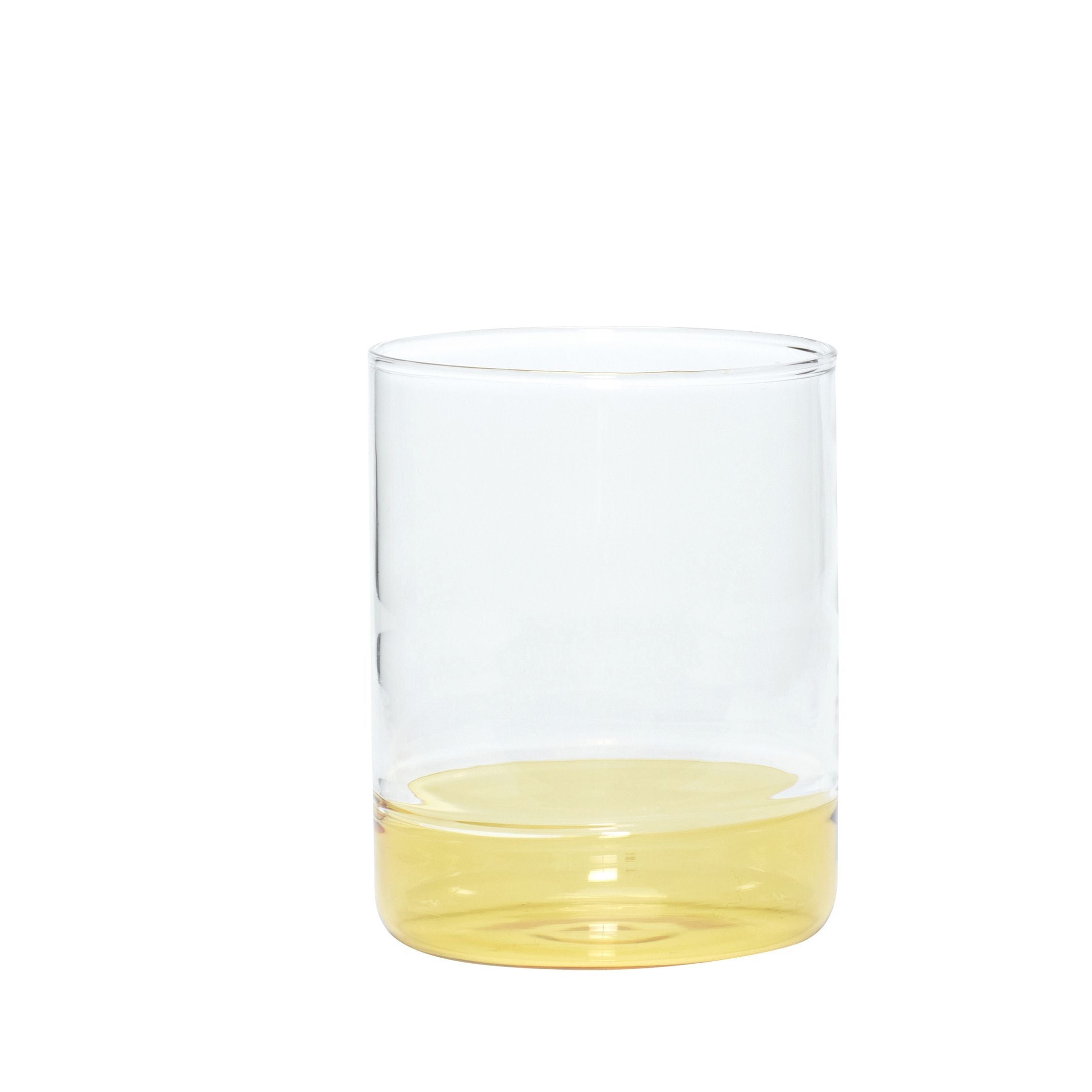 [product_category]-Hübsch Kiosk Drinking Glass Glass Clear/Yellow-Hübsch-5712772118931-661402-HUB-1