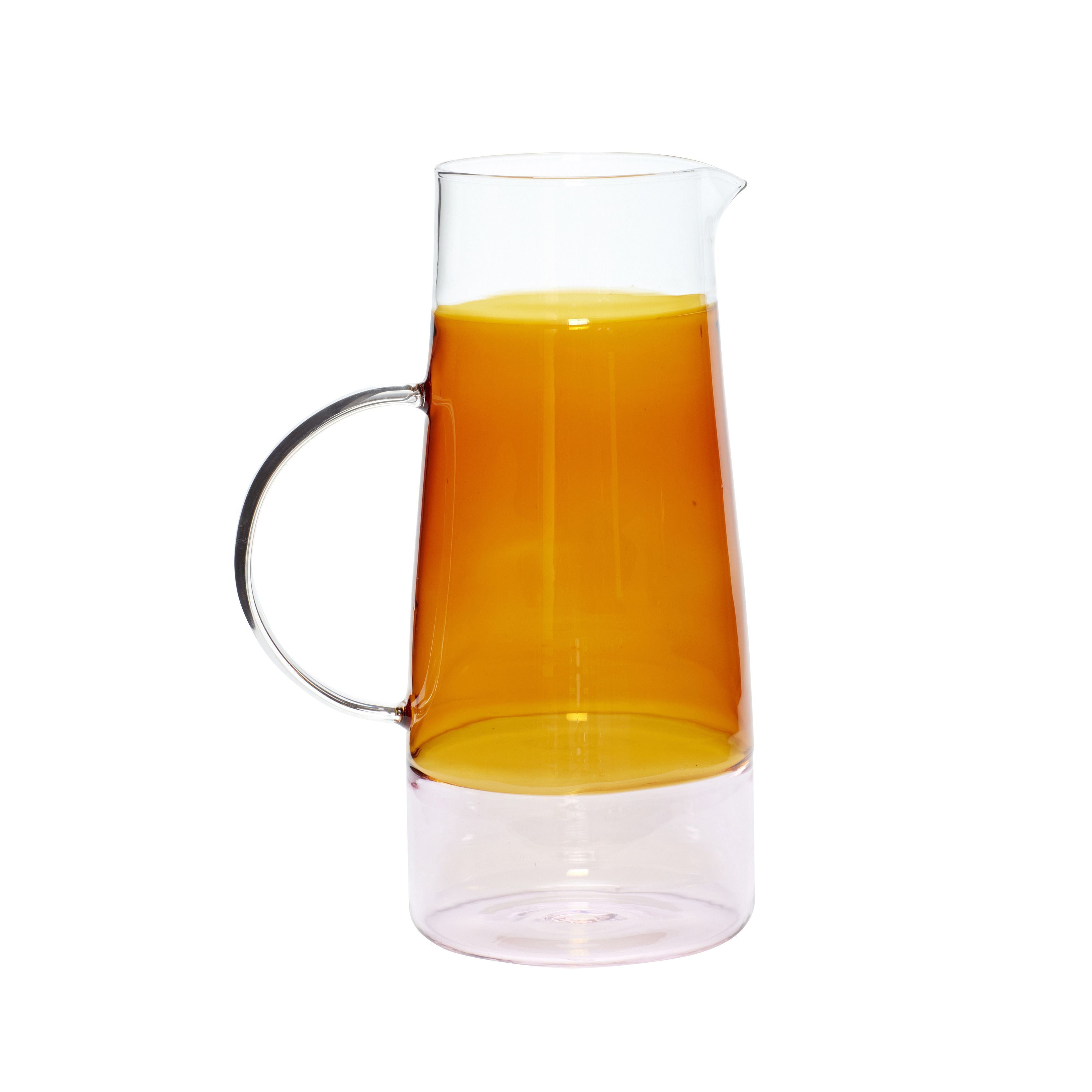 [product_category]-Hübsch Lemonade Carafe Glass Clear/Amber/Pink-Hübsch-5712772118849-661405-HUB-1