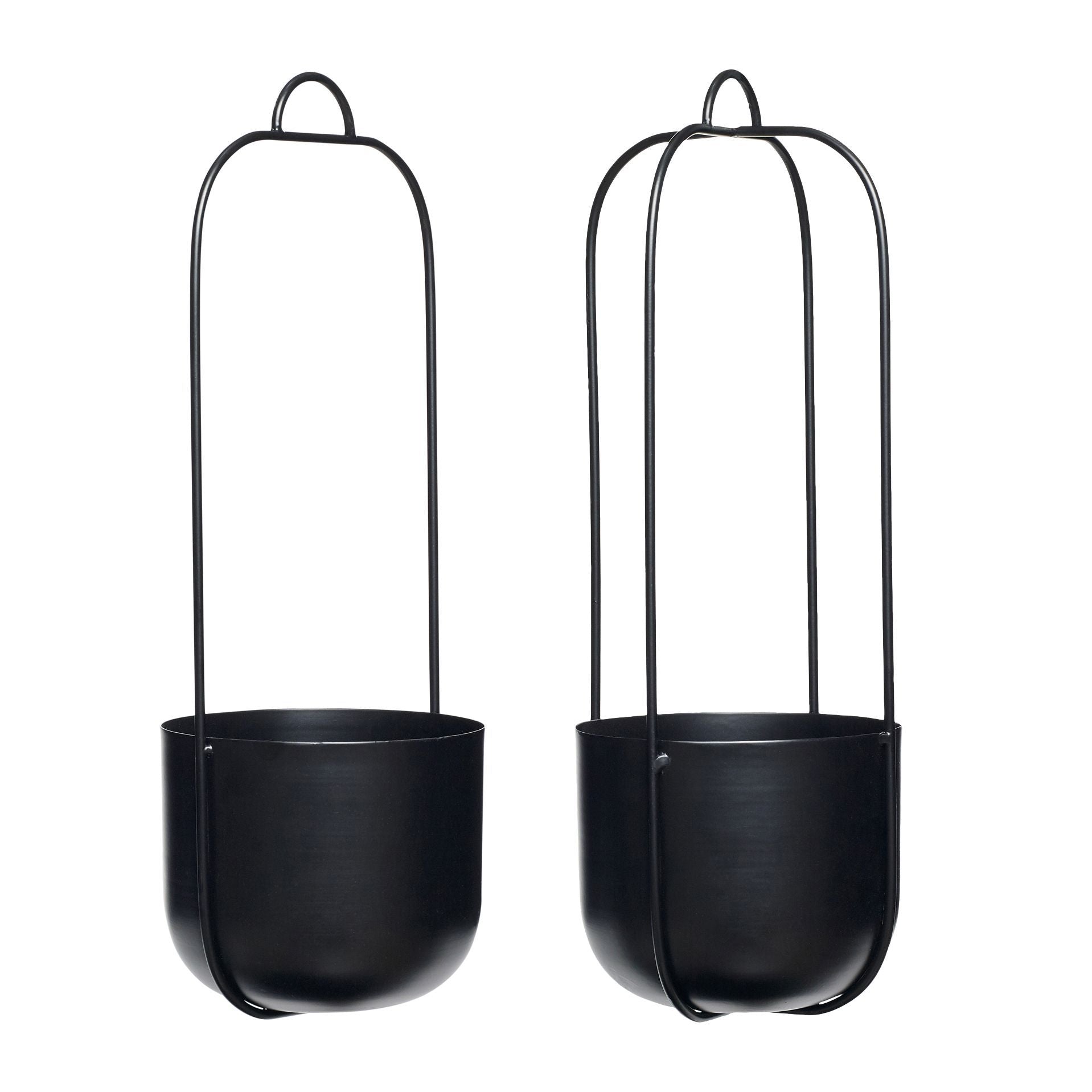 [product_category]-Hübsch Lotus Hanging Pots Set Of 2, Black-Hübsch-5712772068038-940802-HUB-1