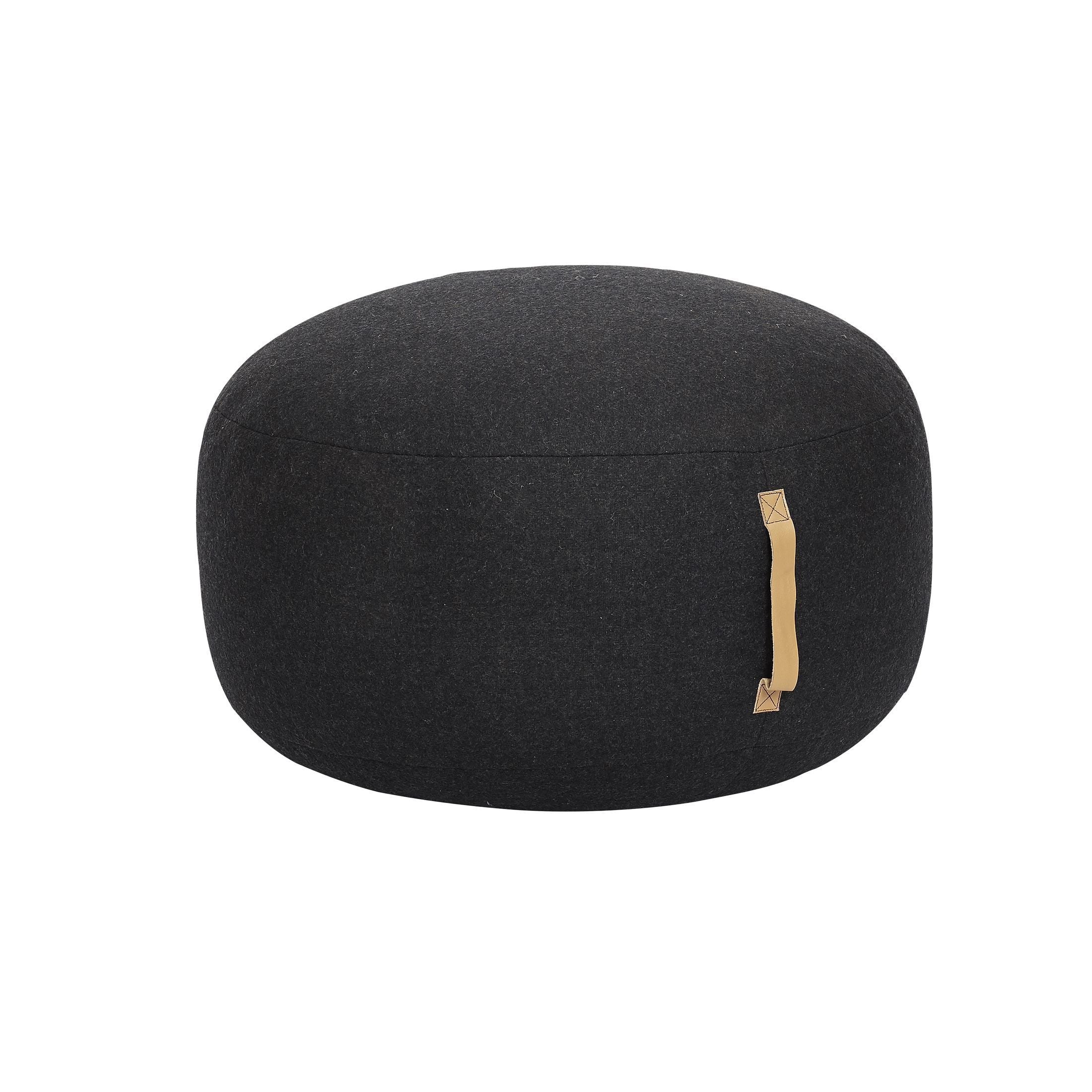 [product_category]-Hübsch Mochi Pouffe ø70, Dark Grey-Hübsch-5712772041765-709006-HUB-1