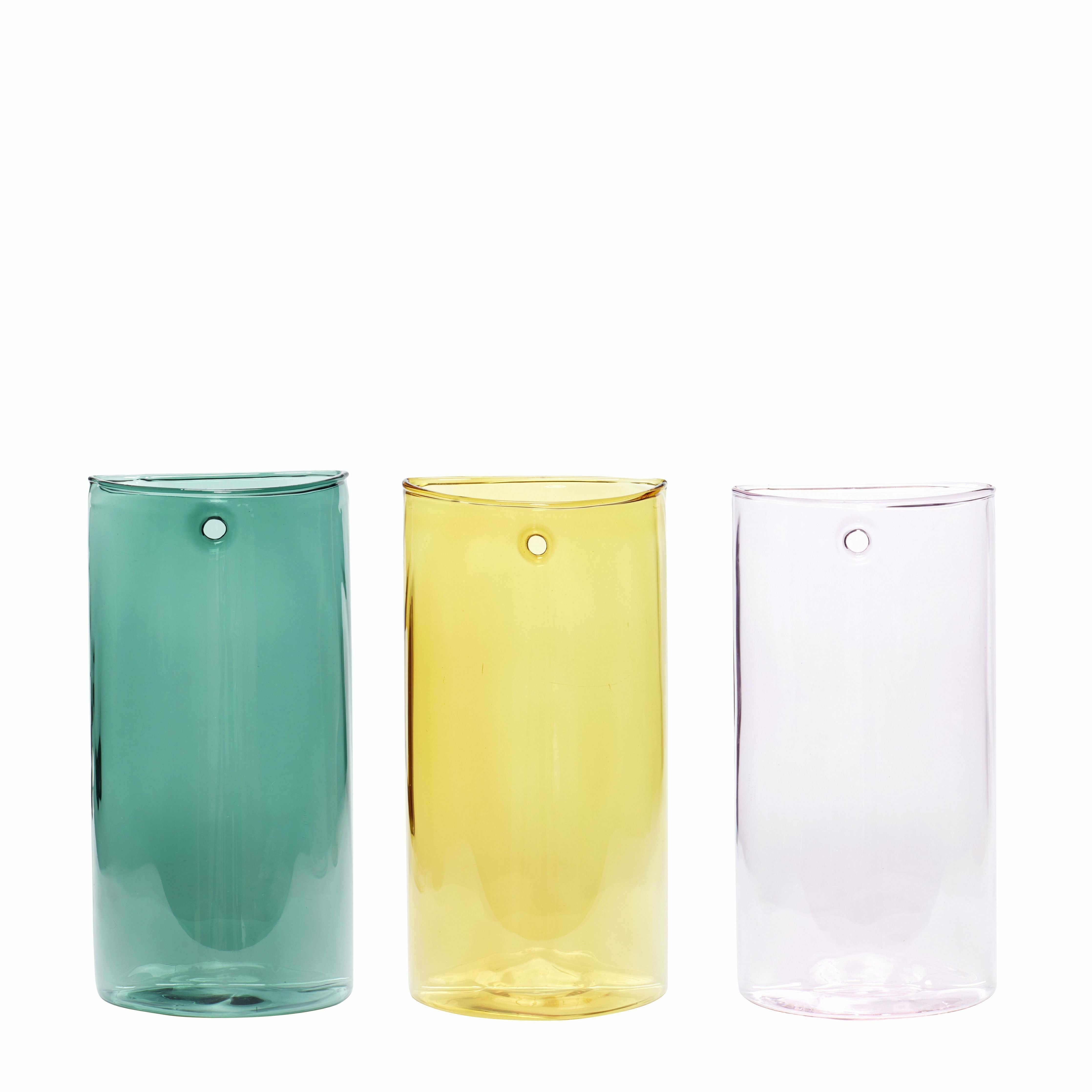 [product_category]-Hübsch Popsicle Vase Glass Pink/Yellow/Green Set Of 3-Hübsch-5712772110232-661304-HUB-1