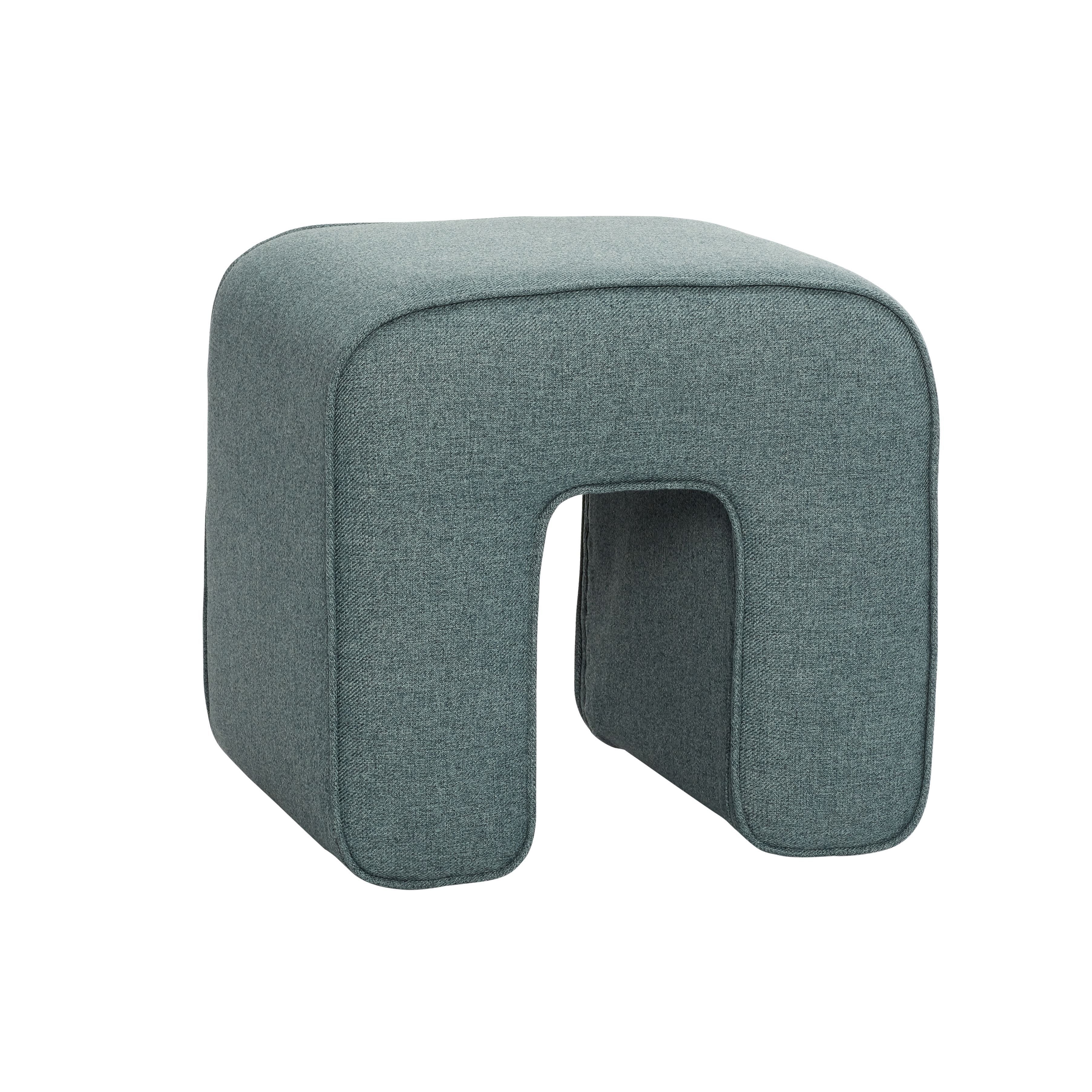 [product_category]-Hübsch Sculpture Pouf Polyester Green-Hübsch-5712772101629-101203-HUB-1