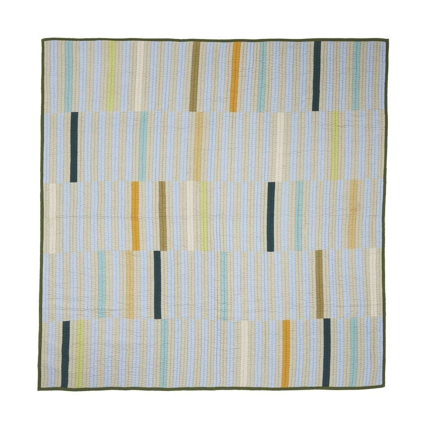 [product_category]-Hübsch Twist Bedspread 260x260 Cm, Dark Green/Multicolor-Hübsch-5712772125939-701602-HUB-1