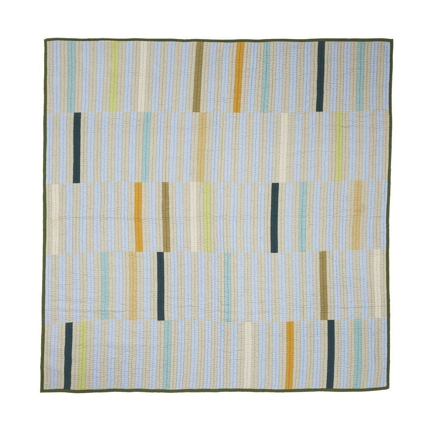 [product_category]-Hübsch Twist Bedspread 260x260 Cm, Dark Green/Multicolor-Hübsch-5712772125939-701602-HUB-5