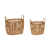 Hübsch Vantage Korb M Handle Round Bamboo Natural Set Of 2