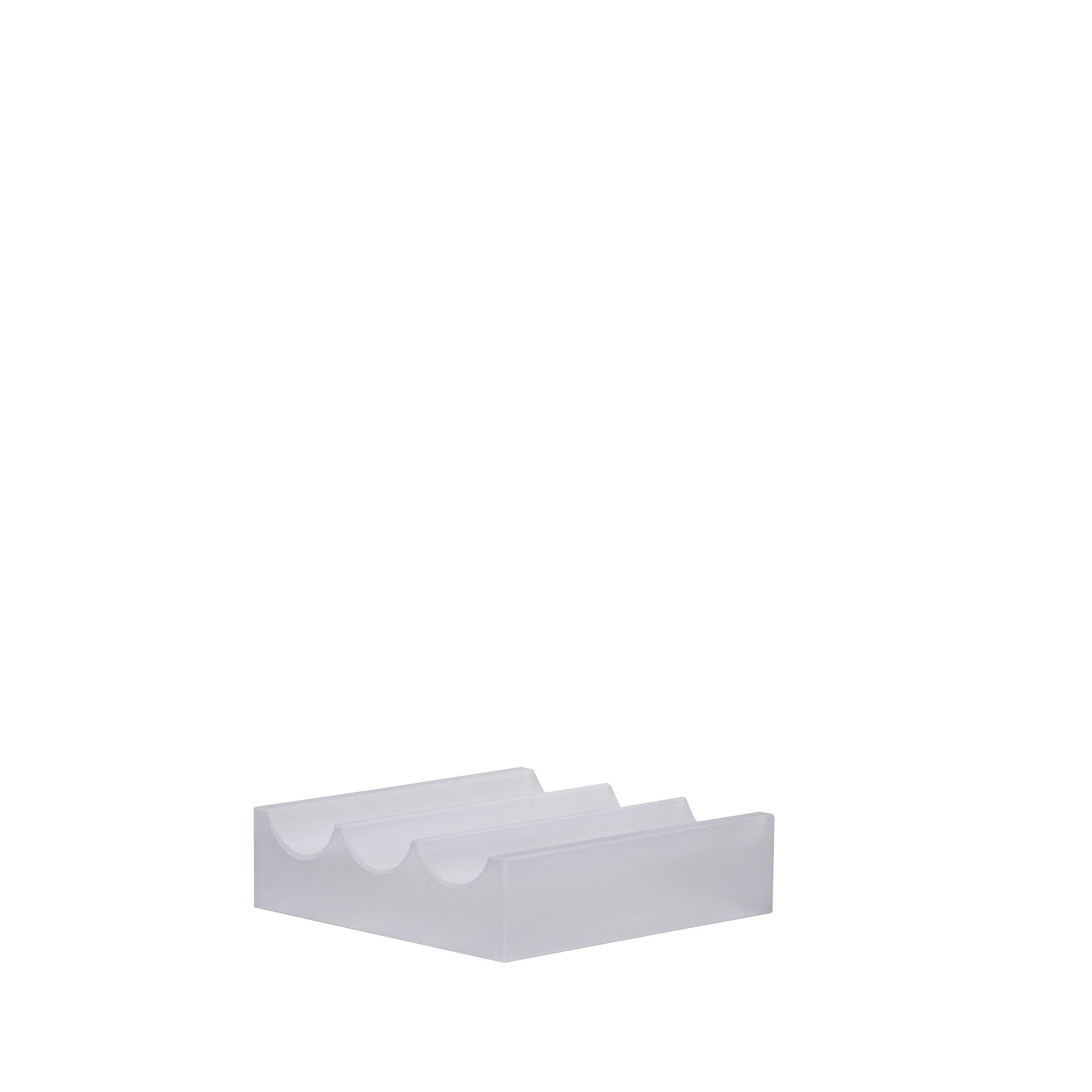 [product_category]-Hübsch Wave Desk Organizer Crystal Frosted Glass-Hübsch-5712772072479-341103-HUB-1