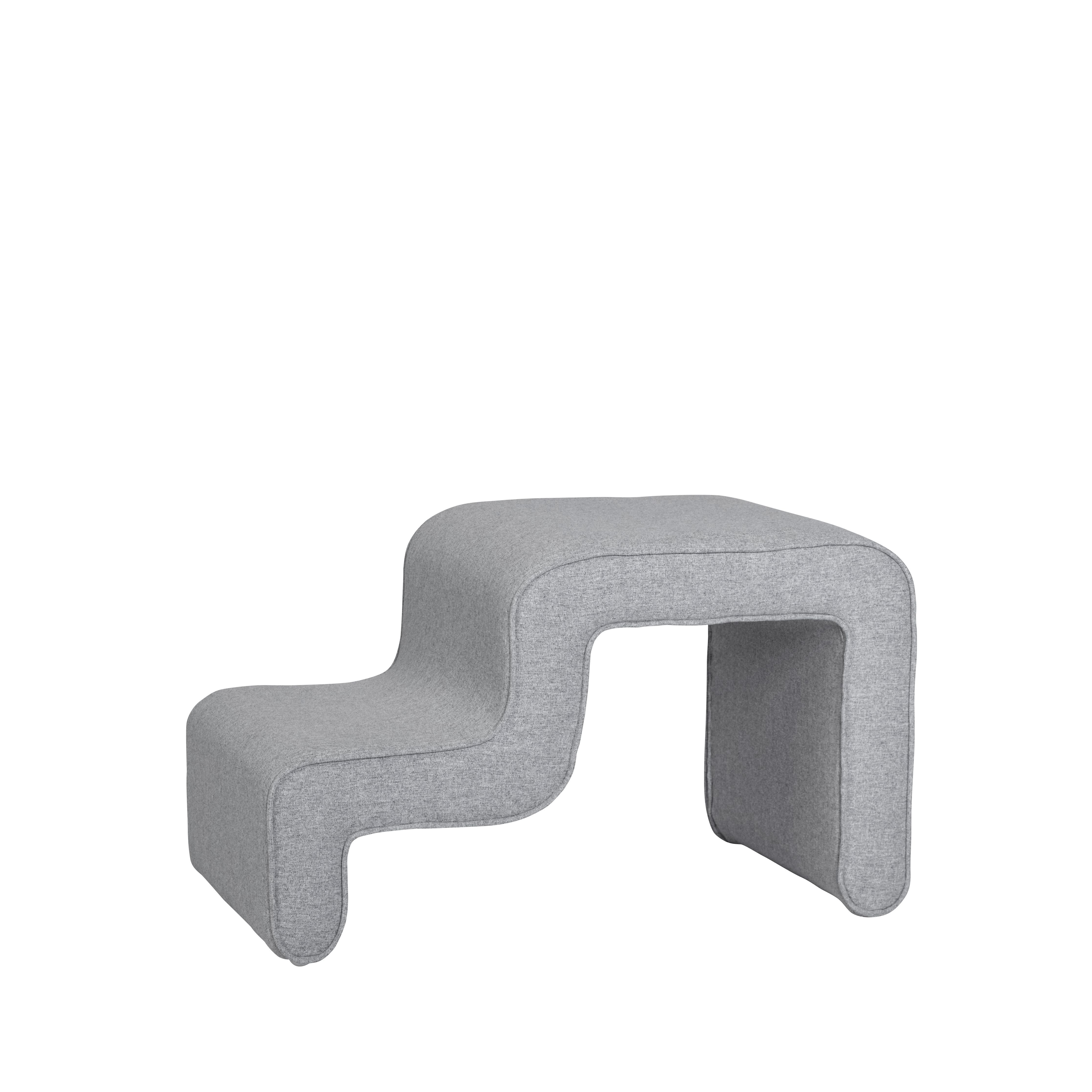 [product_category]-Hübsch Wave Pouf Polyester Grey-Hübsch-5712772115336-101410-HUB-1