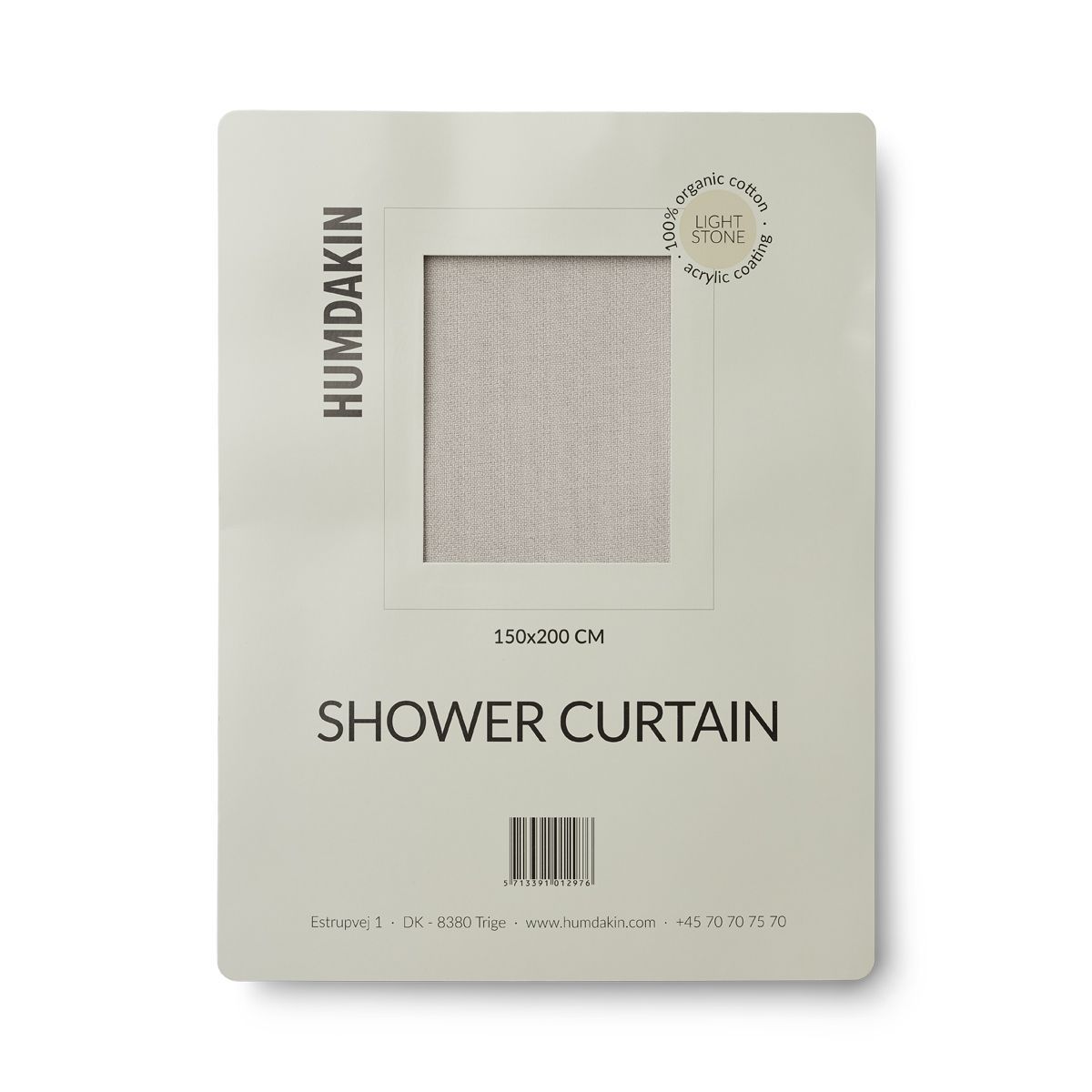 [product_category]-Humdakin Shower Curtain Made Of Organic Cotton, Light Stone-Humdakin-5713391012976-351-01-HUM-2