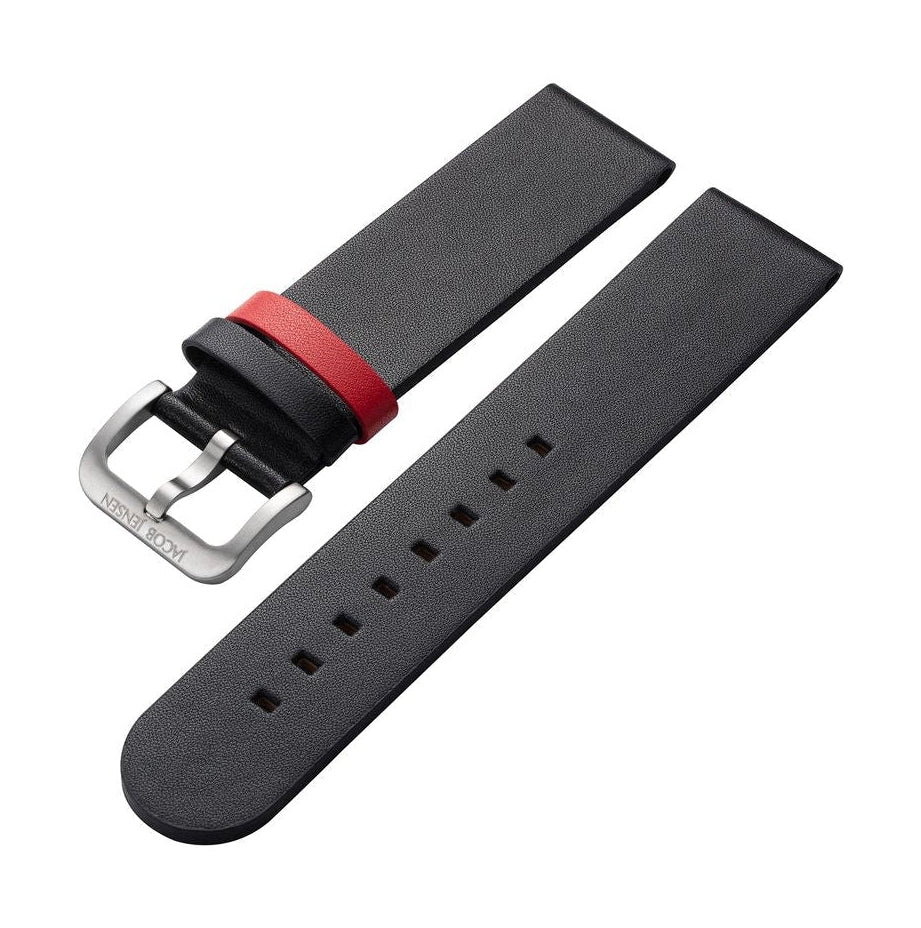 [product_category]-Jacob Jensen Microfibre Tape 16mm For 171 Timeless Nordic Contemporary, Black/Red-Jacob Jensen-4045346114789-5700171-JAC-1