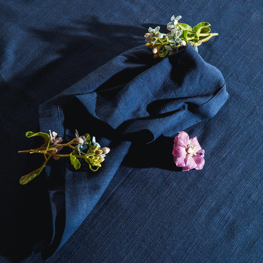 Juna Basic Cotton Tablecloth 150x220 Cm, Dark Blue