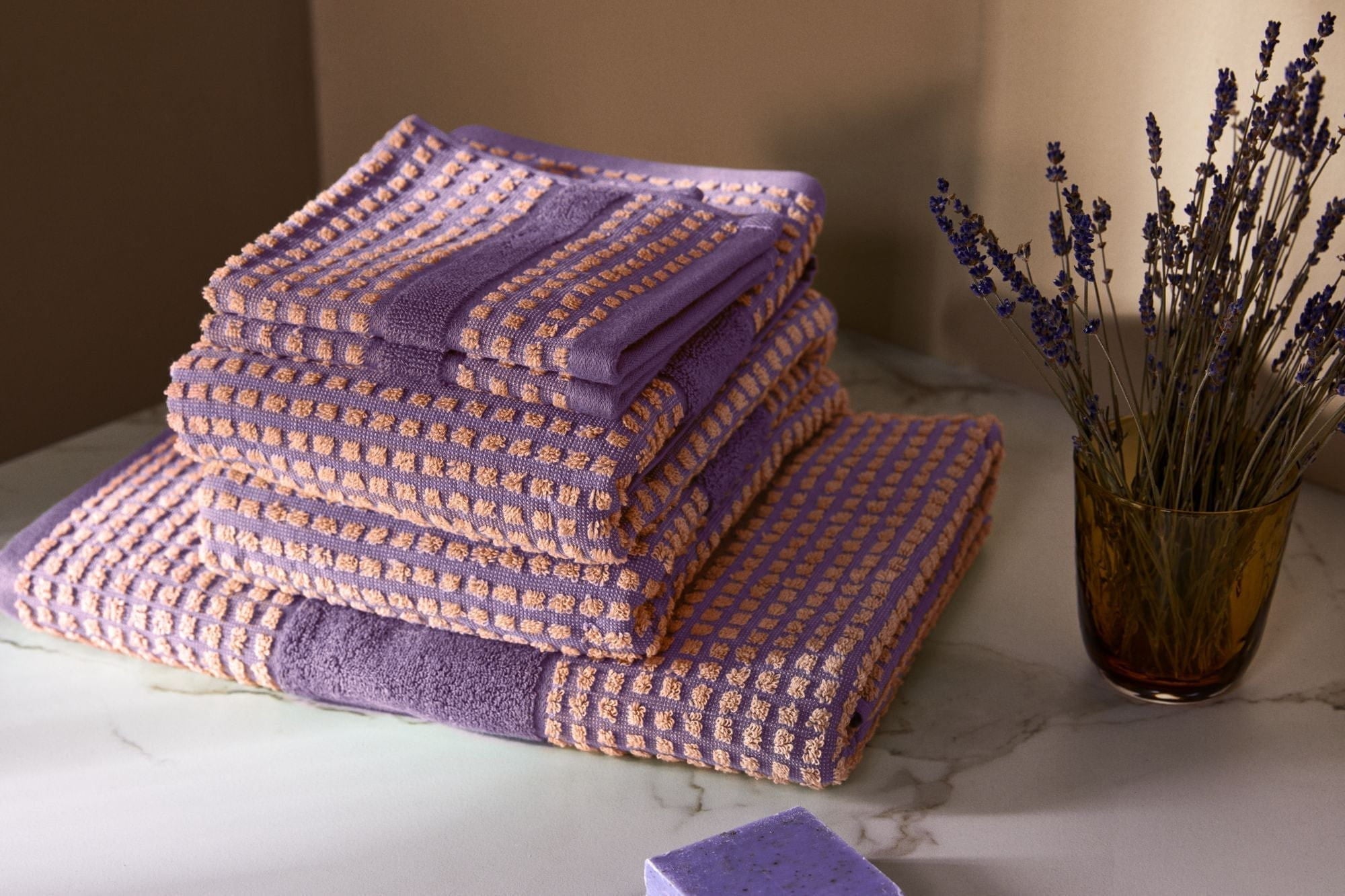 [product_category]-Juna Check Towel 70x140 Cm, Purple-Juna-5713397140796-614079-JUN-5