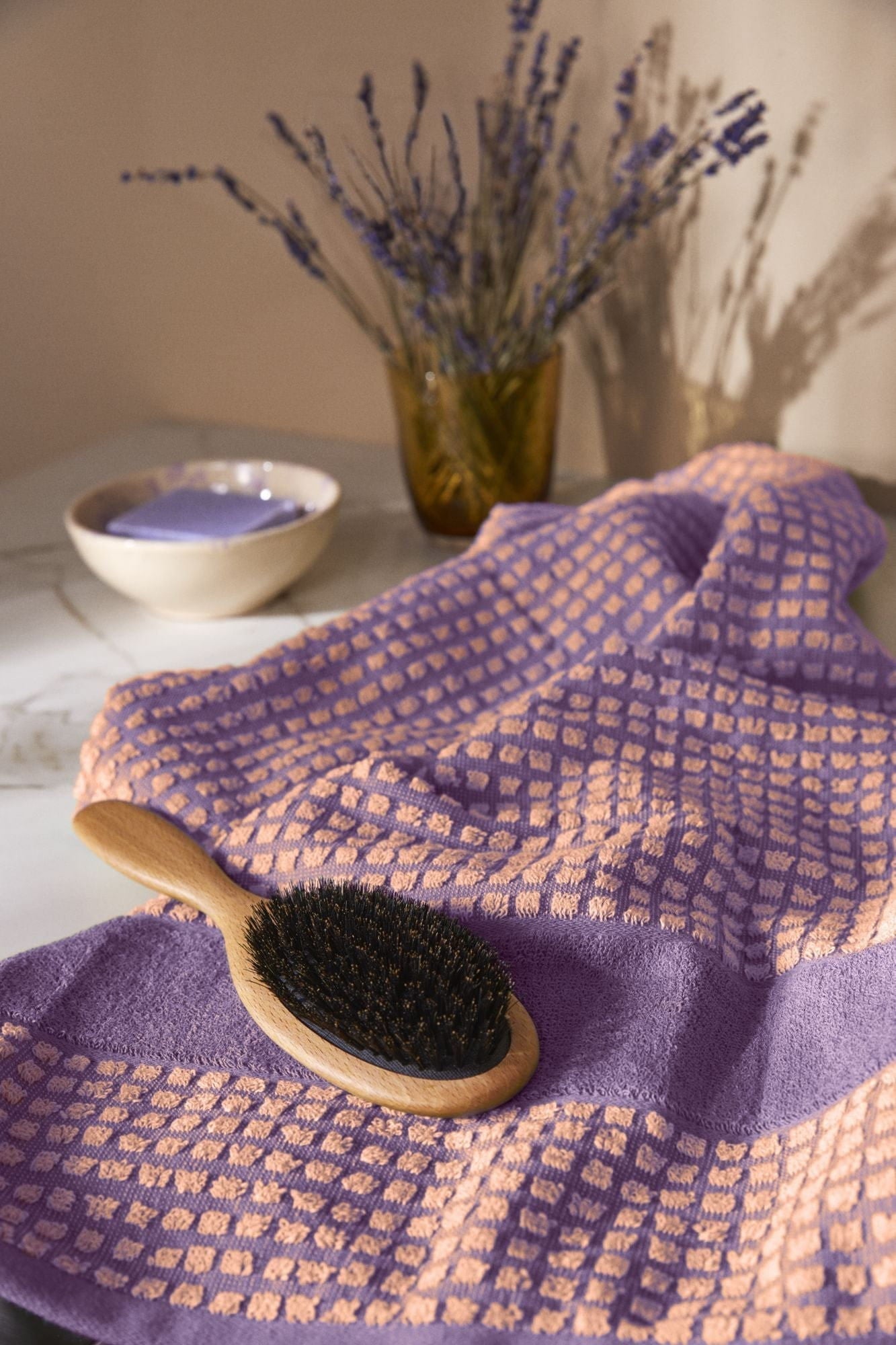 [product_category]-Juna Check Towel 70x140 Cm, Purple-Juna-5713397140796-614079-JUN-7