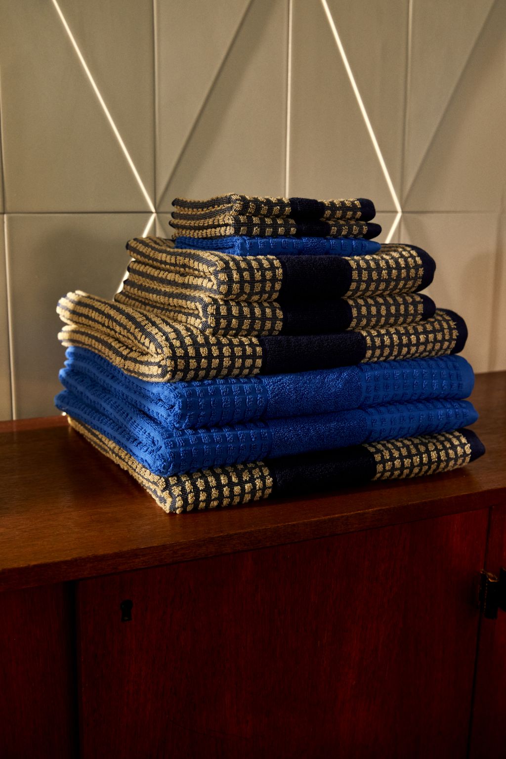[product_category]-Juna Check Washcloth 30 X30 Cm, Dark Blue/Sand-Juna-5713397150658-615065-JUN-14