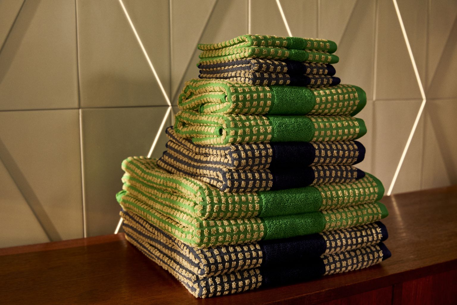 [product_category]-Juna Check Washcloth 30 X30 Cm, Dark Blue/Sand-Juna-5713397150658-615065-JUN-4