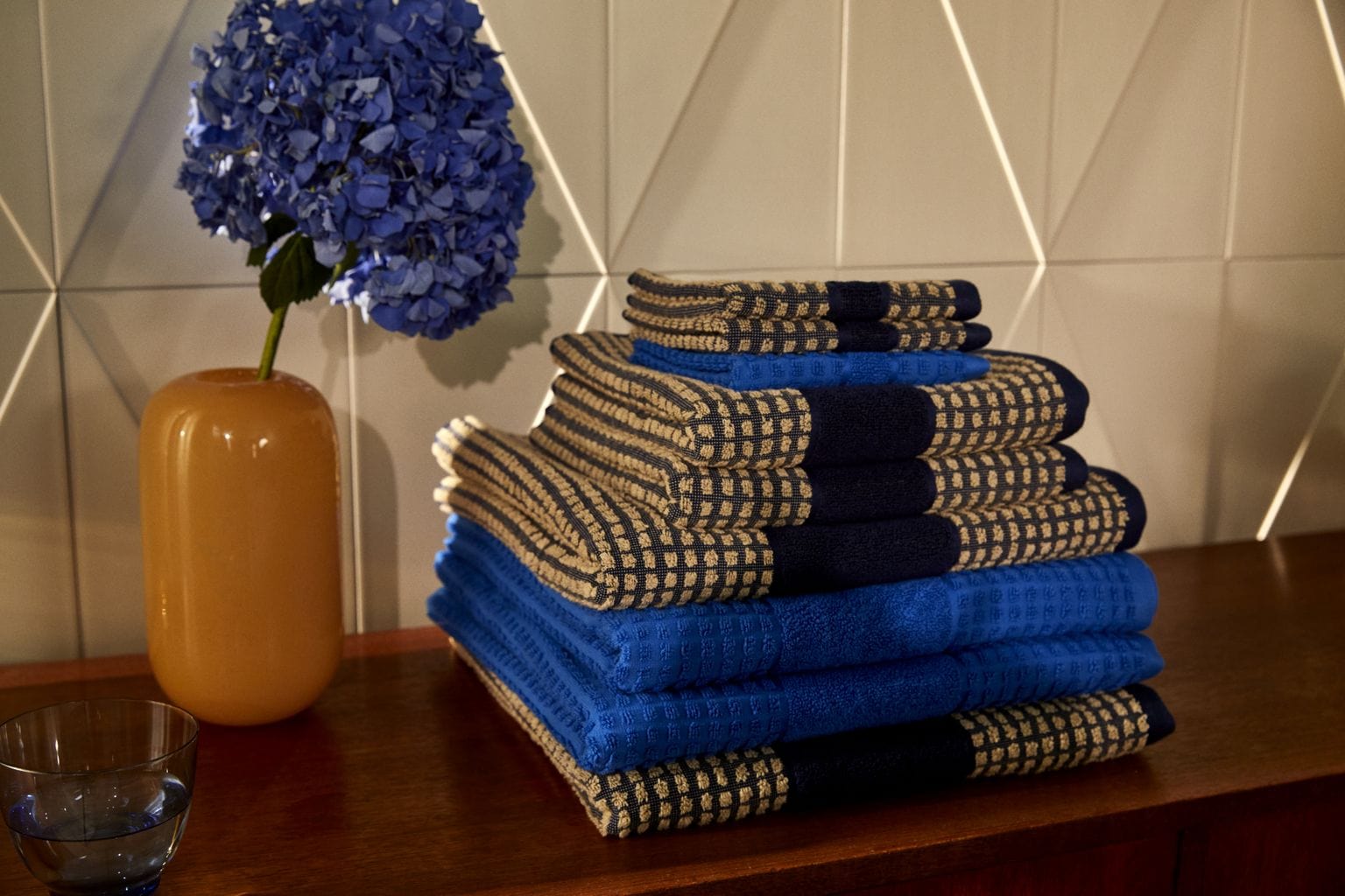 [product_category]-Juna Check Washcloth 30 X30 Cm, Dark Blue/Sand-Juna-5713397150658-615065-JUN-8
