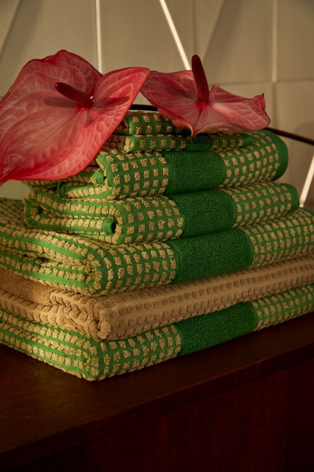 [product_category]-Juna Check Washcloth 30 X30 Cm, Green/Beige-Juna-5713397150689-615068-JUN-8