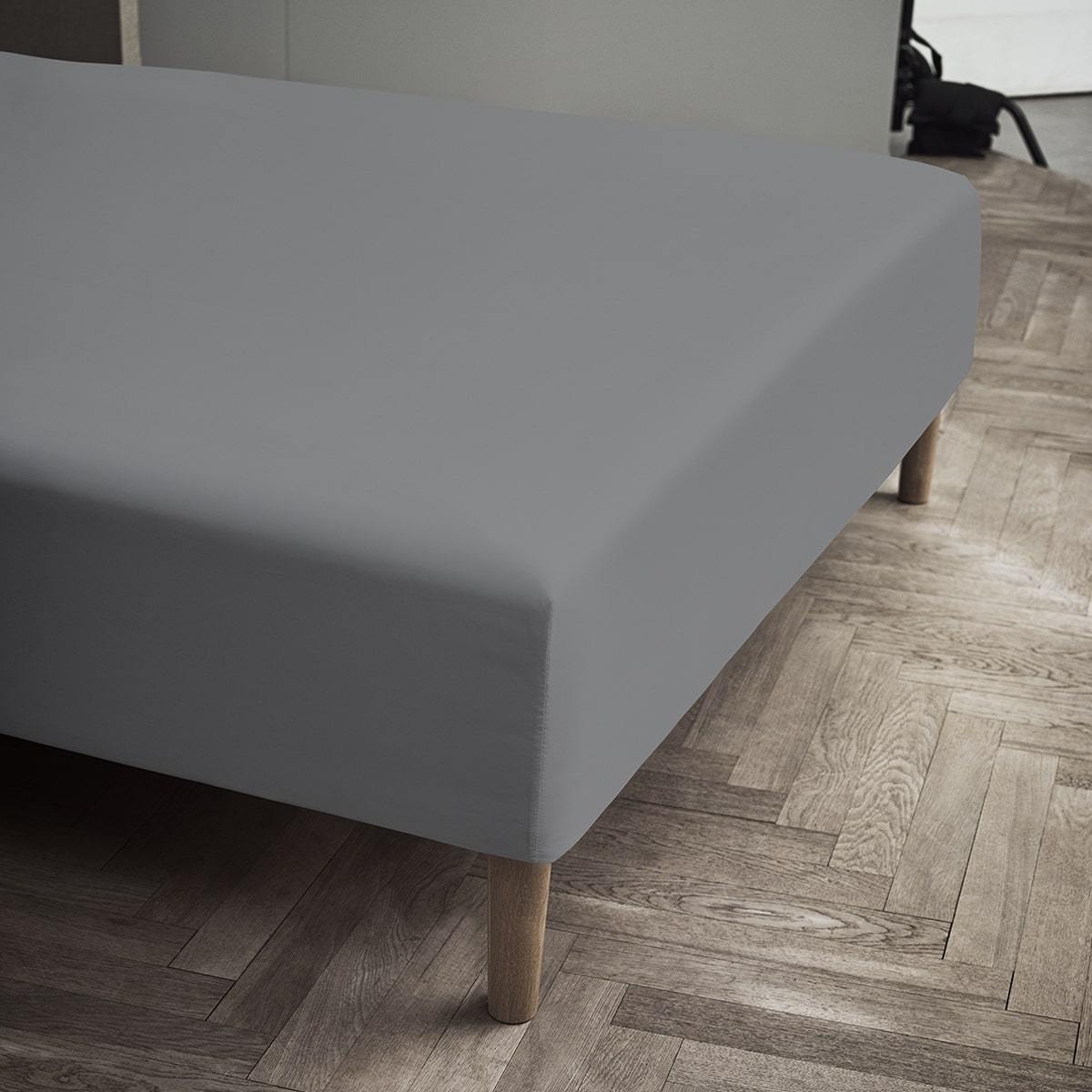Juna Jersey Stretch Sheet Gray, 120x45x200 cm