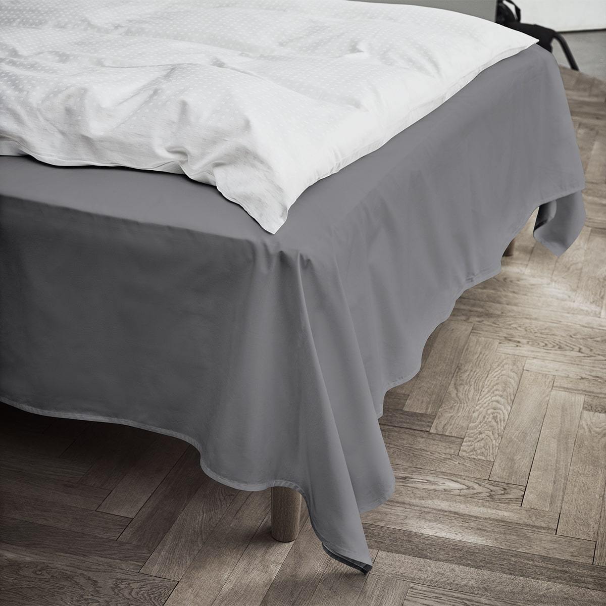Juna Percale fladt ark sort, 150x250 cm