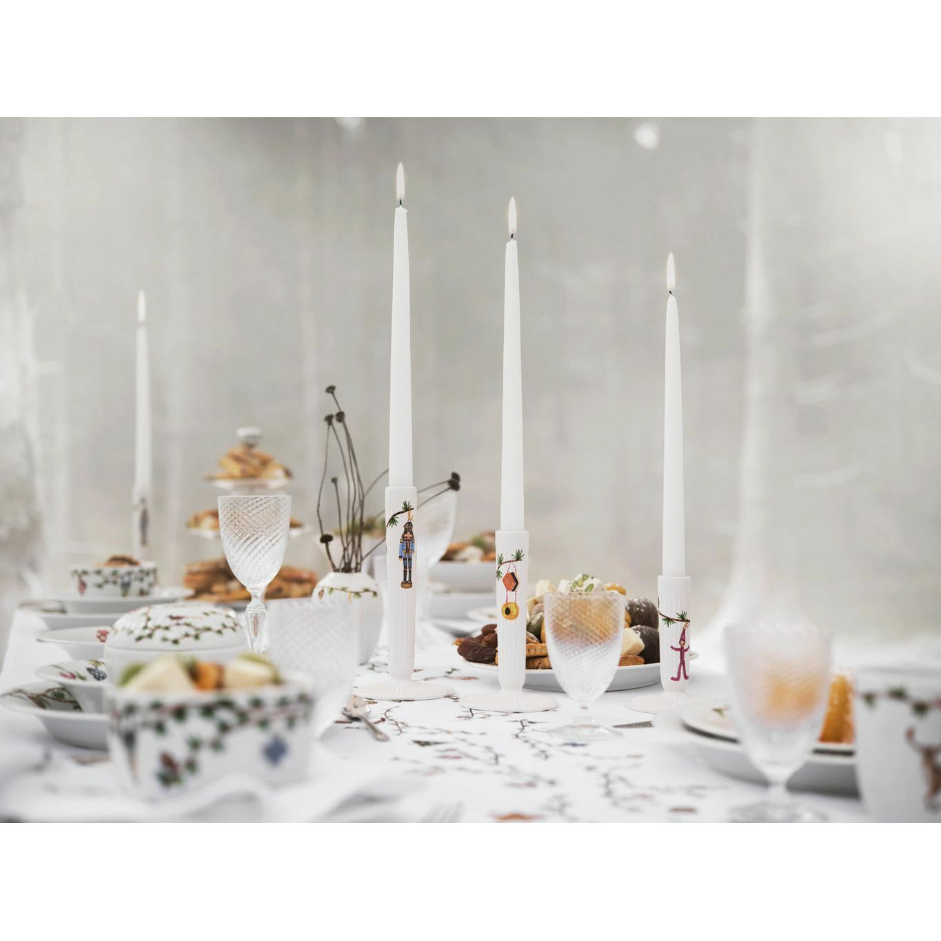 [product_category]-Kähler Hammershøi Christmas Candlestick 12 Cm, White With Decoration-Kähler-5703779184401-693248-KAE-3