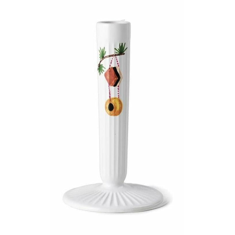 [product_category]-Kähler Hammershøi Christmas Candlestick 16 Cm, White With Decoration-Kähler-5703779184418-693249-KAE-1