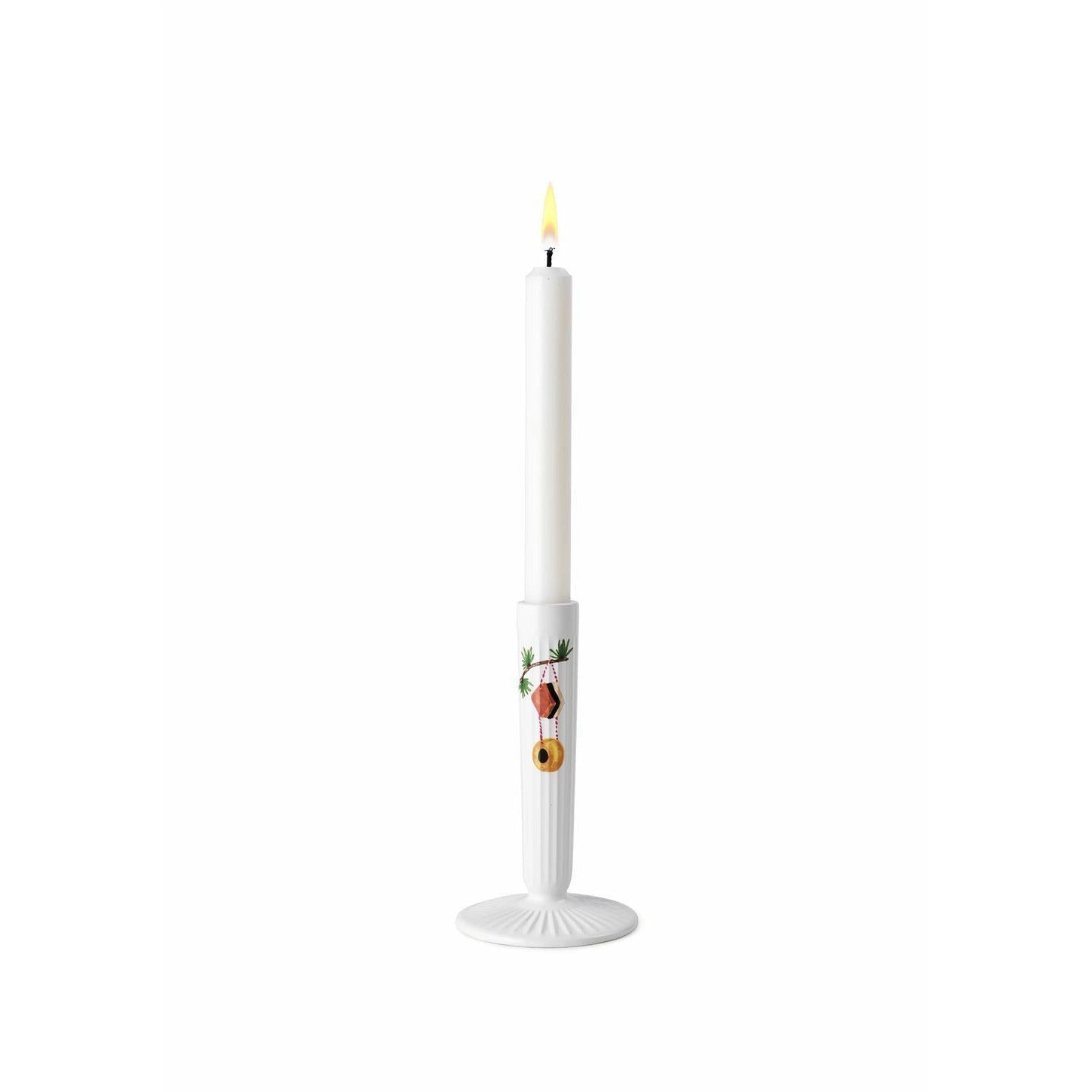 [product_category]-Kähler Hammershøi Christmas Candlestick 16 Cm, White With Decoration-Kähler-5703779184418-693249-KAE-2