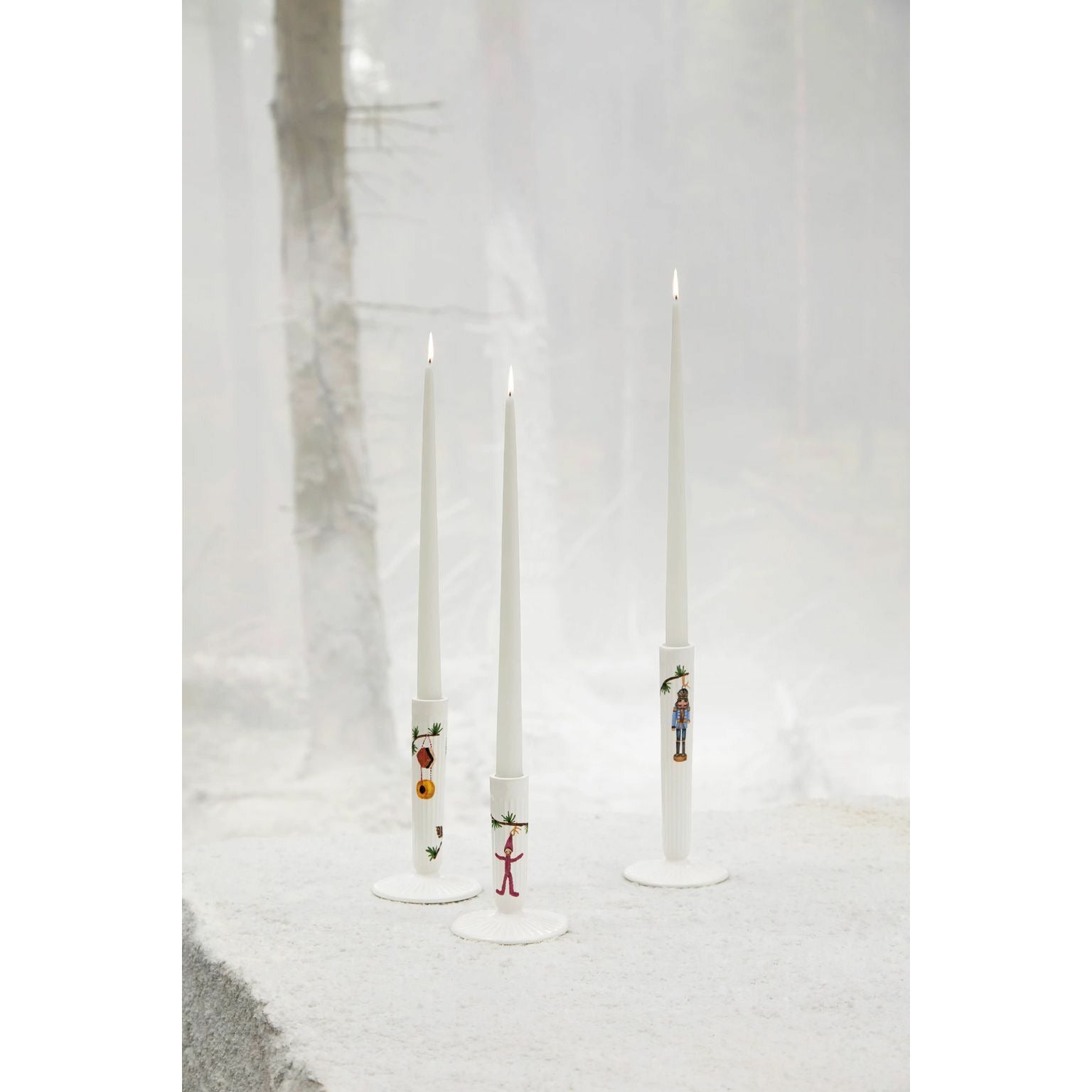 [product_category]-Kähler Hammershøi Christmas Candlestick 16 Cm, White With Decoration-Kähler-5703779184418-693249-KAE-3