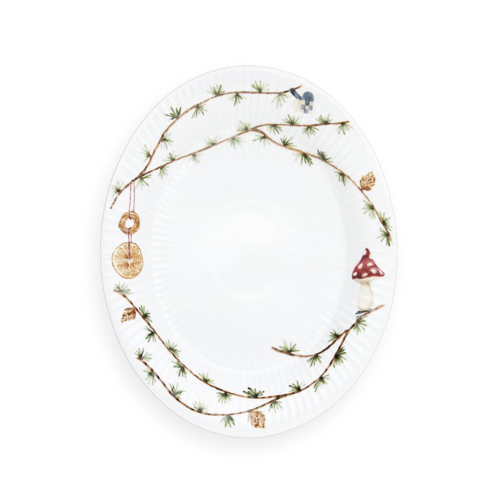 [product_category]-Kähler Hammershøi Christmas Oval Bowl 22.5x28.5 White With Decoration-Kähler-5703779183022-690112-KAH-1