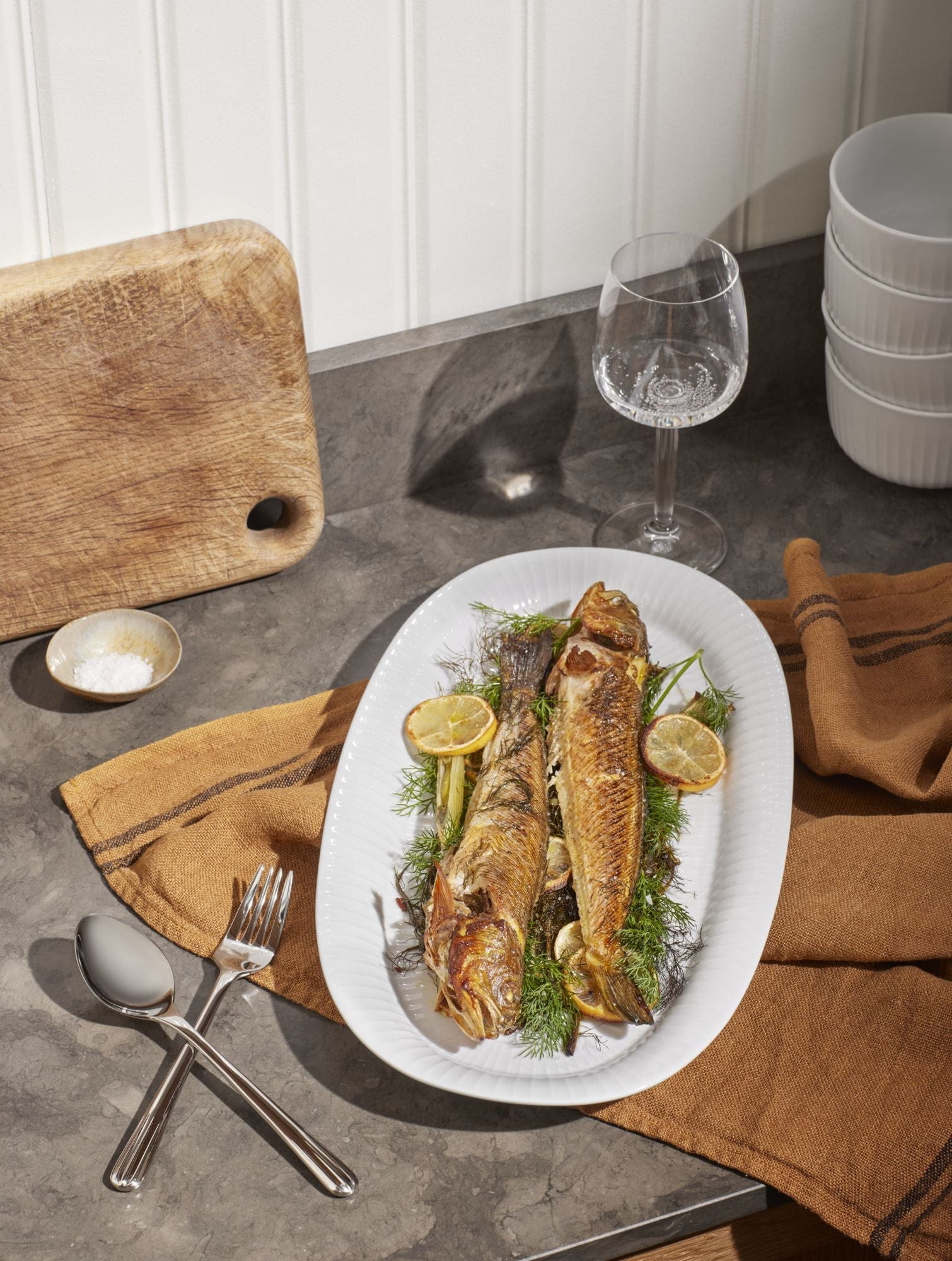 [product_category]-Kähler Hammershøi Oval Serving Plate 40x22.5 Cm, White-Kähler-5703779186948-692221-KAH-6