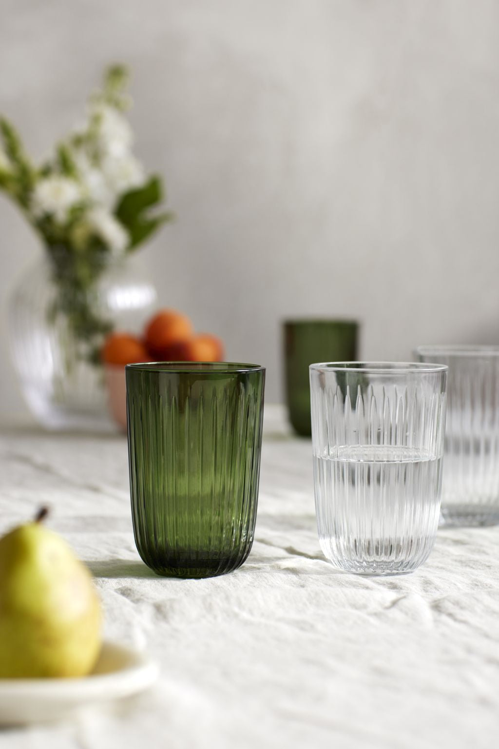 [product_category]-Kähler Hammershøi Water Glass 37 Cl, Green 4 P Cs.-Kähler-5703779187174-693073-KÄH-6