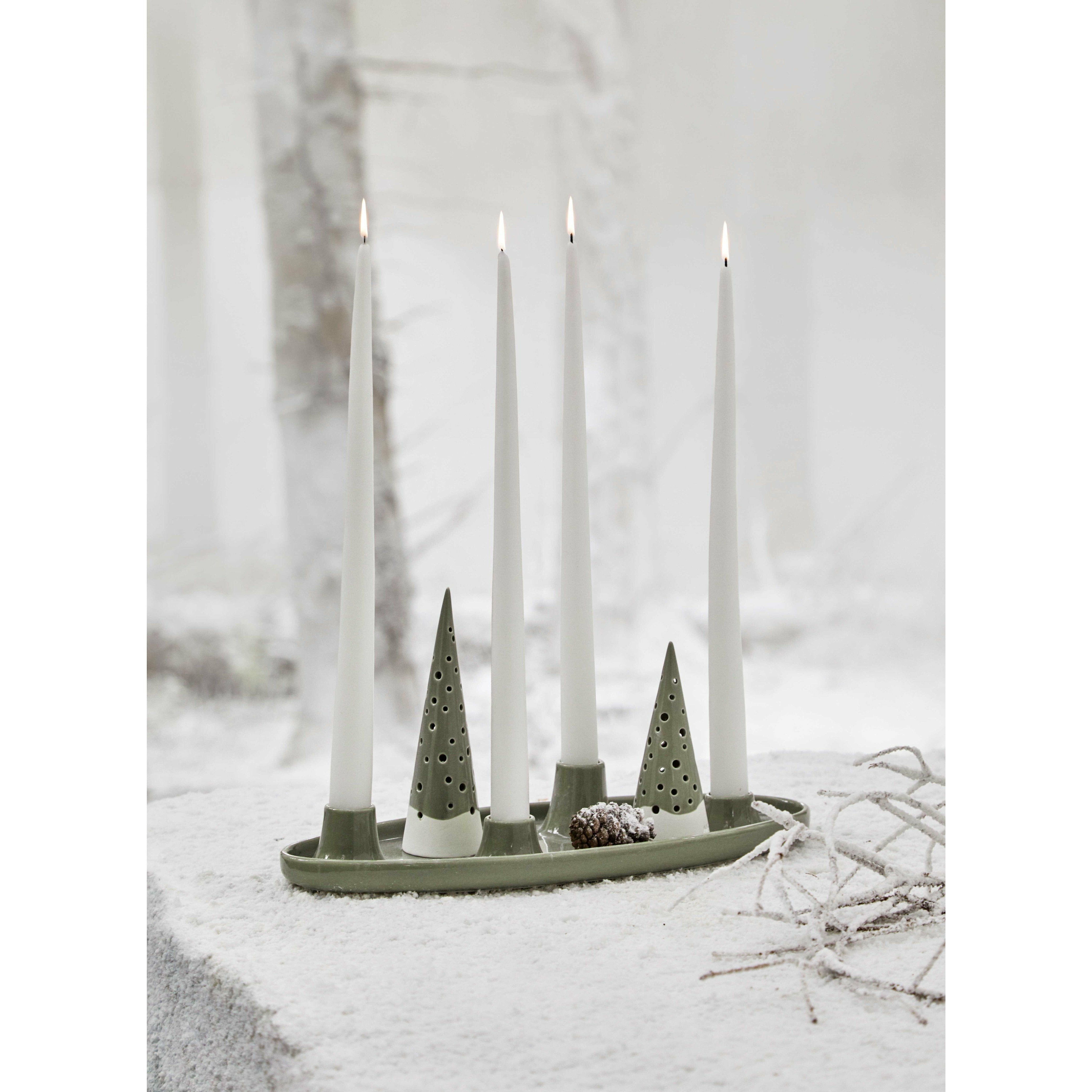 [product_category]-Kähler Nobili Oval Advent Candle Holder, Olive Green-Kähler-5703779185200-690048-KAE-3