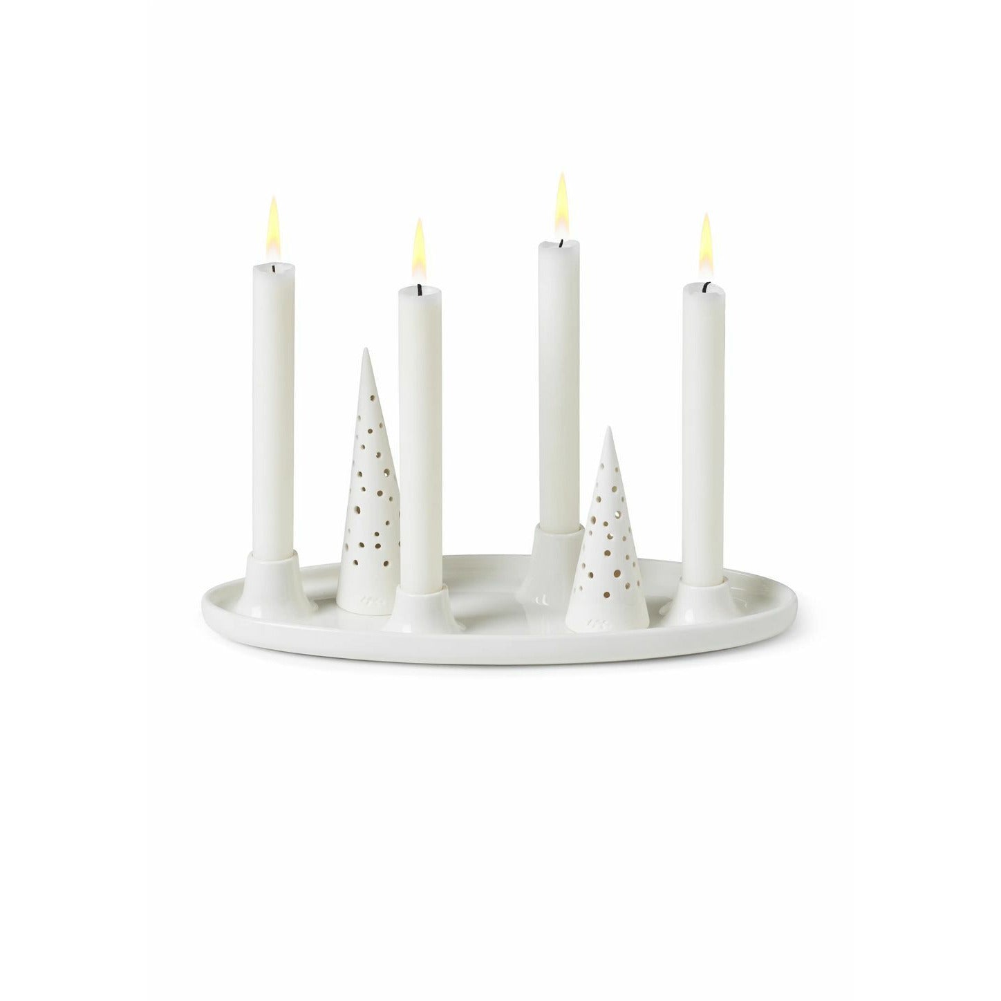 [product_category]-Kähler Nobili Oval Advent Candle Holder, Snow White-Kähler-5703779185217-690049-KAE-2