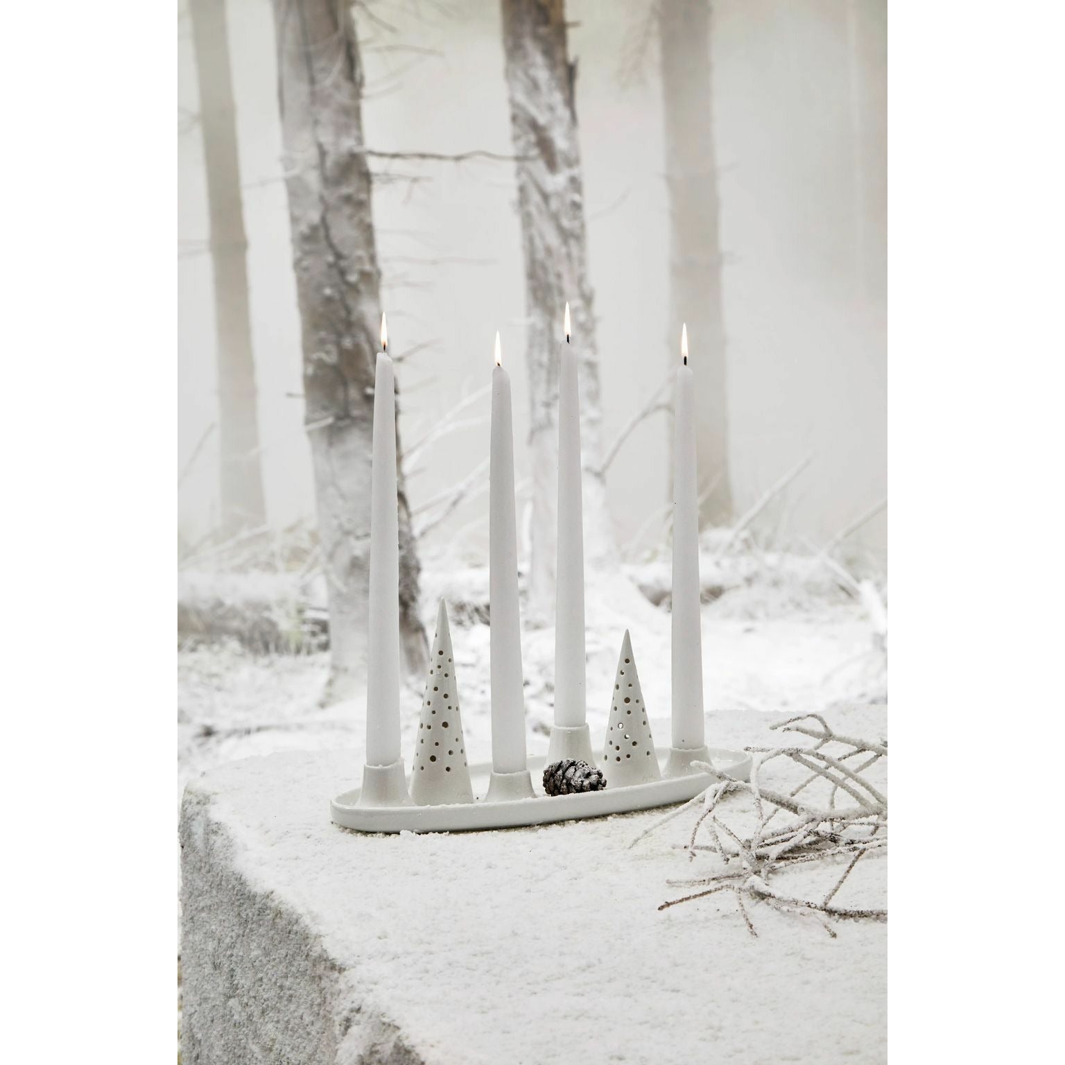 [product_category]-Kähler Nobili Oval Advent Candle Holder, Snow White-Kähler-5703779185217-690049-KAE-3