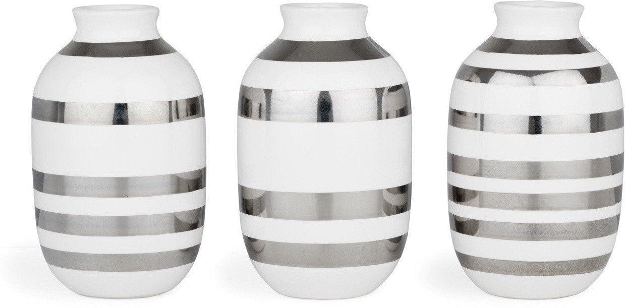 [product_category]-Kähler Omaggio Vases Silver Mini, 3 P Cs.-Kähler-5703779153506-692410-KAE-1